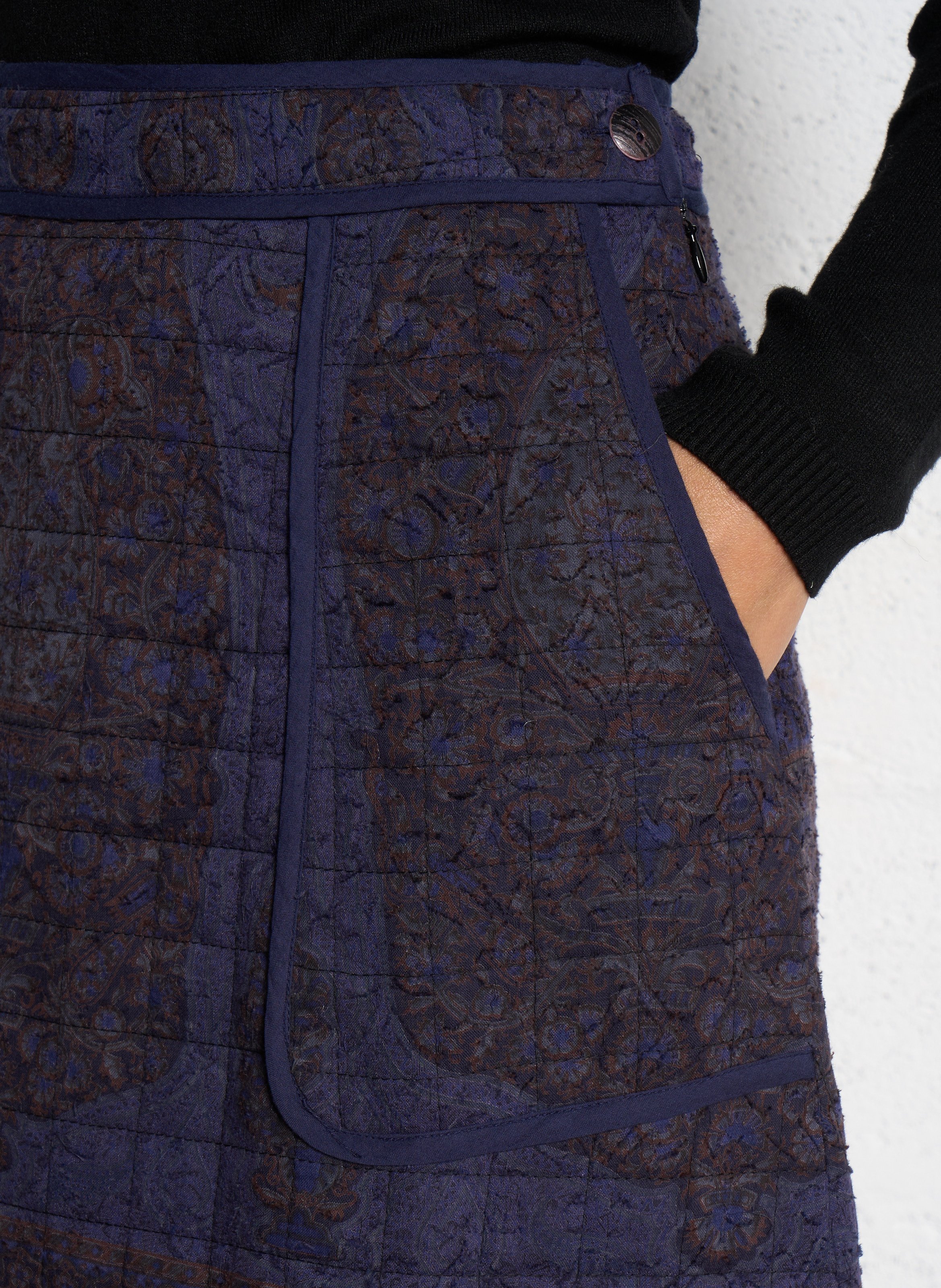 Langer Baumwollrock ANTIK BATIK Blau