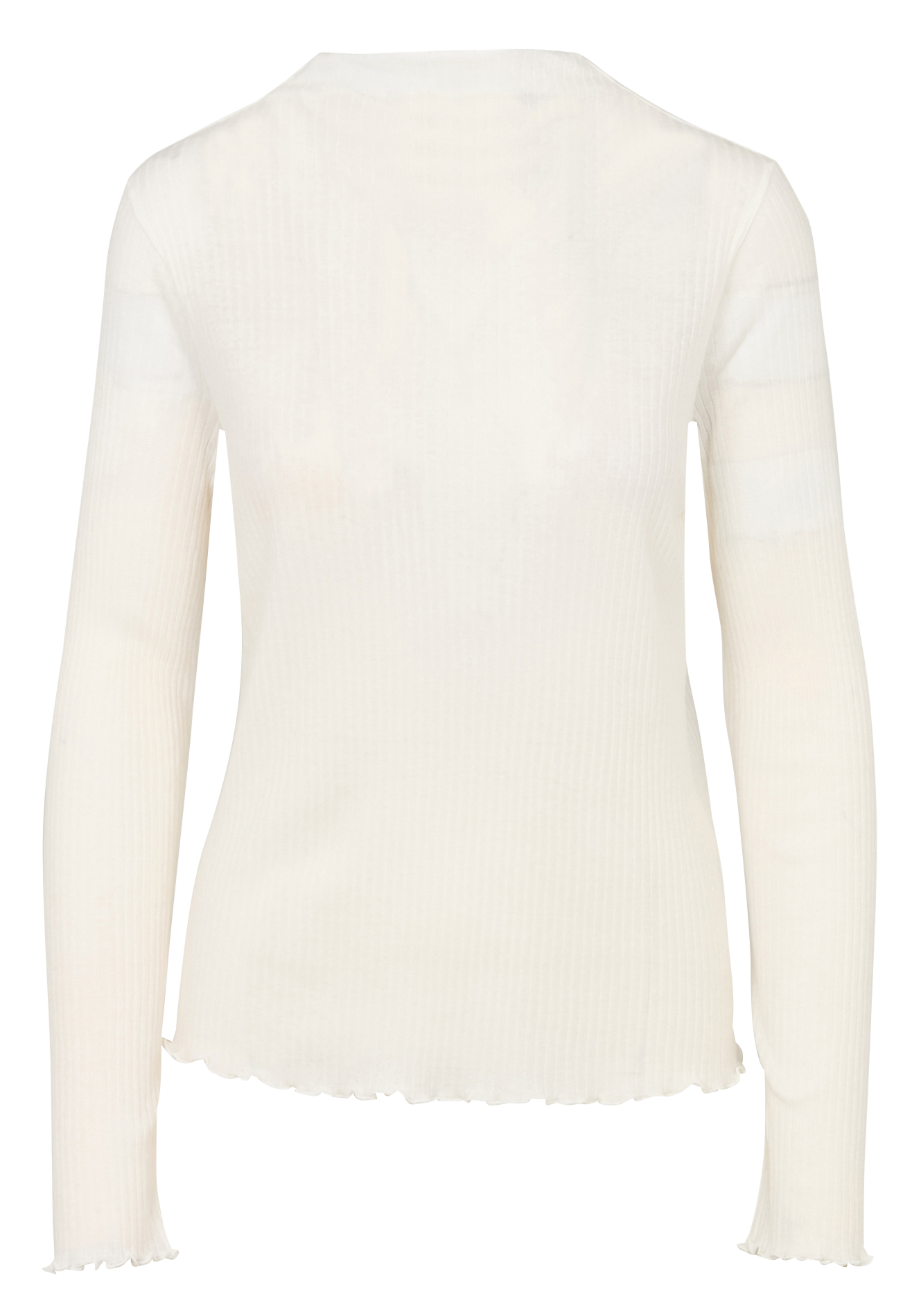 Aansluitend T-shirt met opstaande kraag van katoen THE NEW SOCIETY Wit