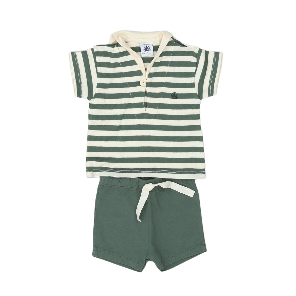 Green baby set - 3 months PETIT BATEAU - Seconde Main Green
