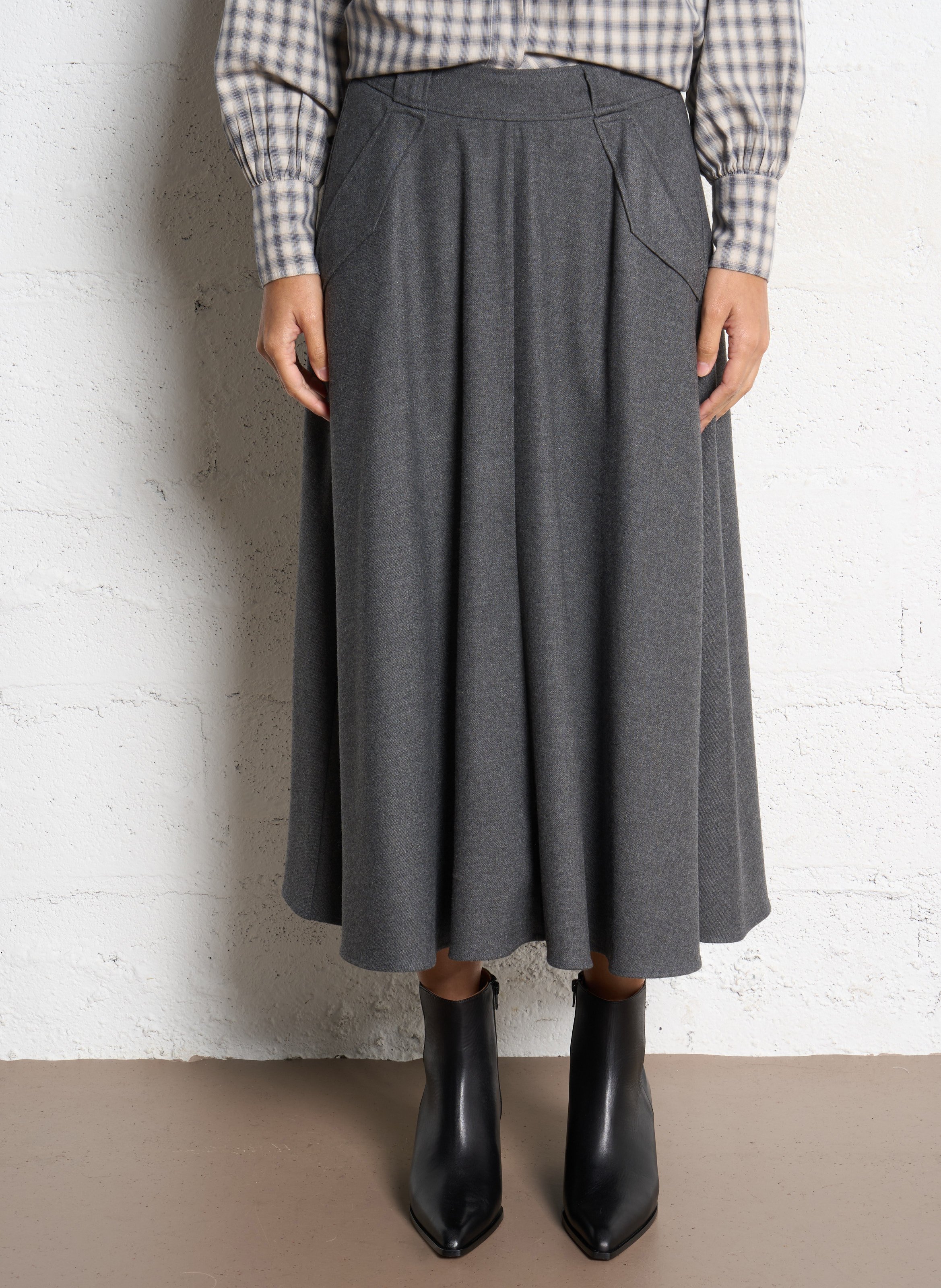 Jupe midi  DIEGA Gris