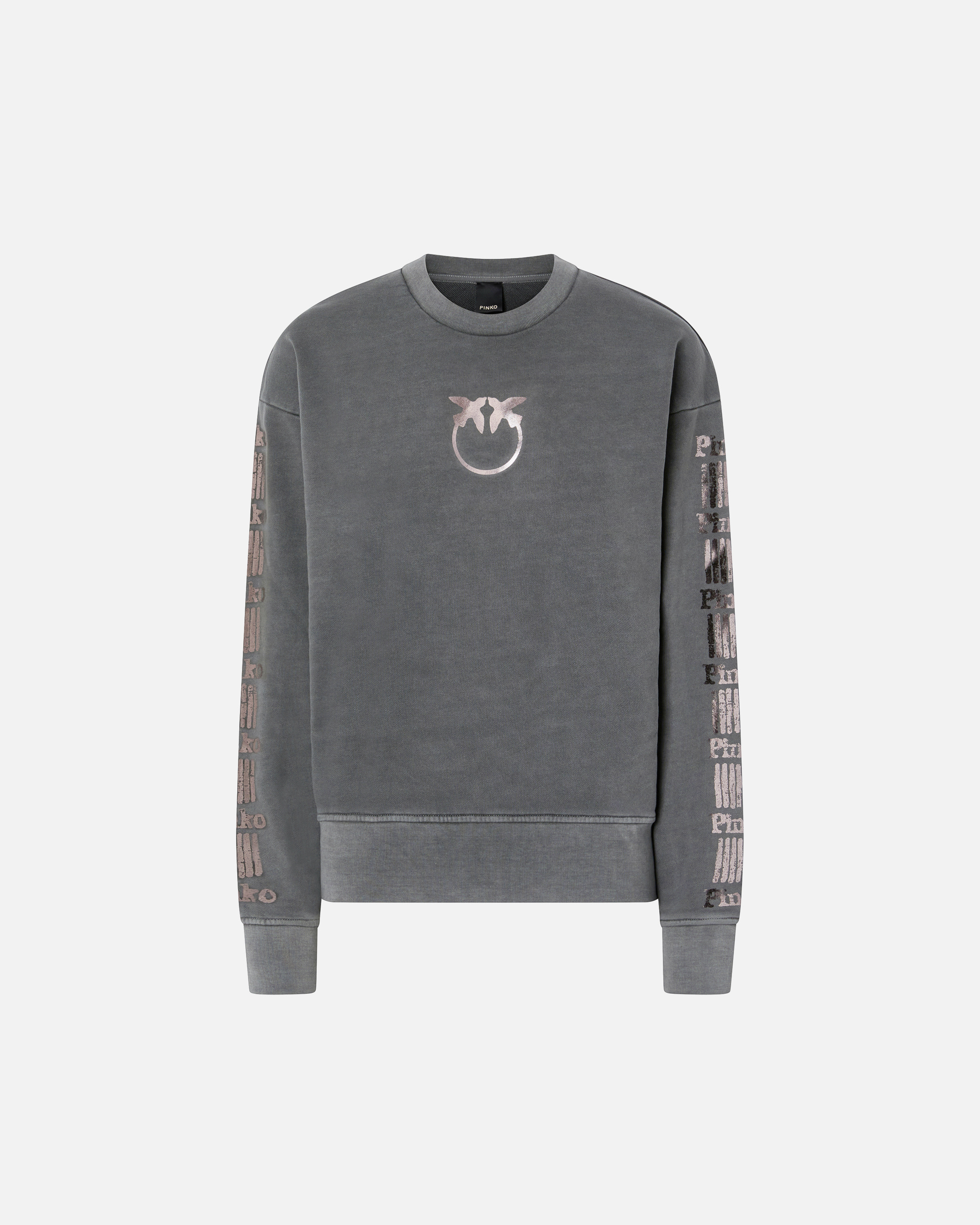 Sweatshirt with lame print PINKO Grey