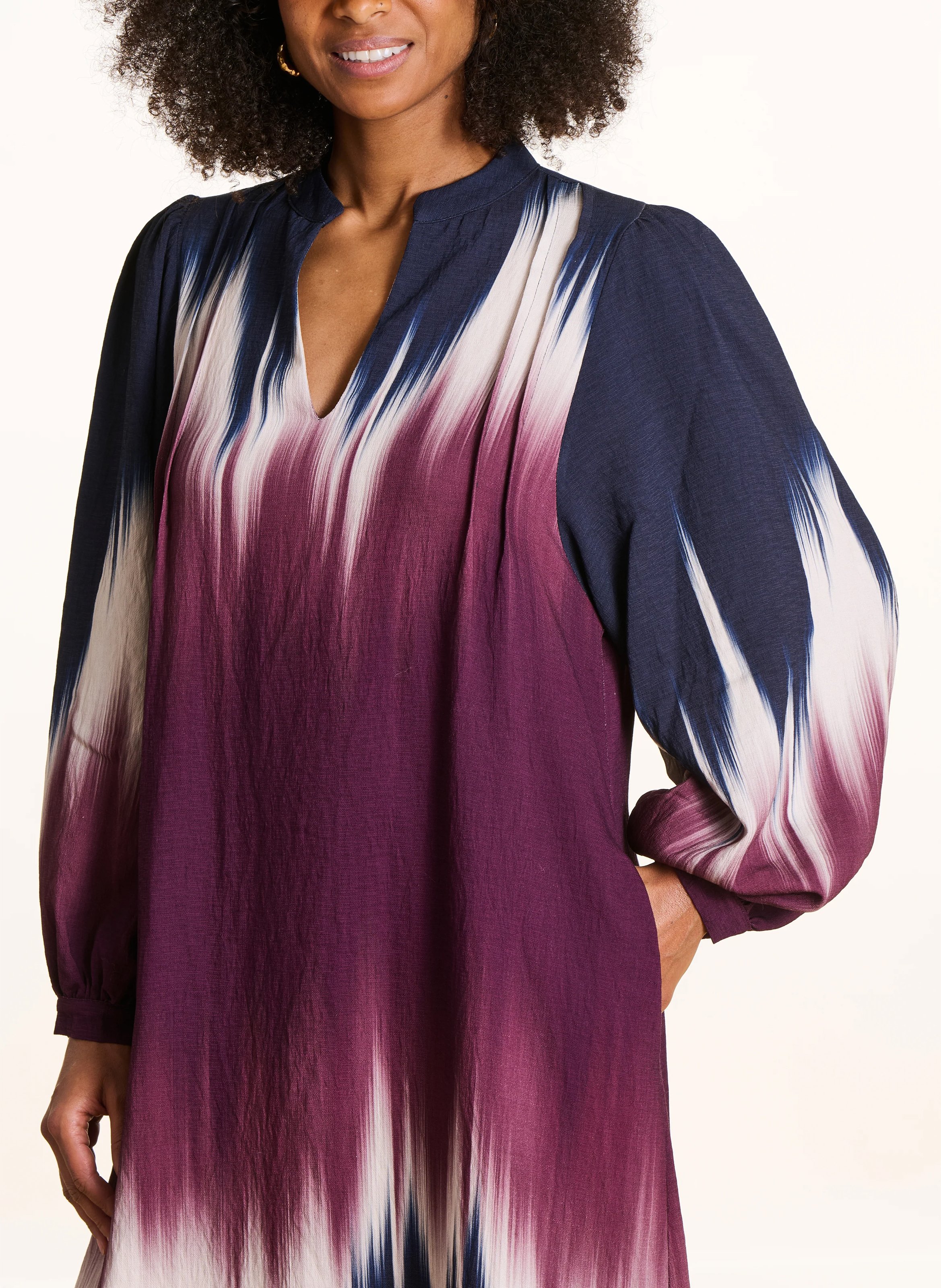 Robe longue col tunisien imprimé LA FEE MARABOUTEE Multicolore