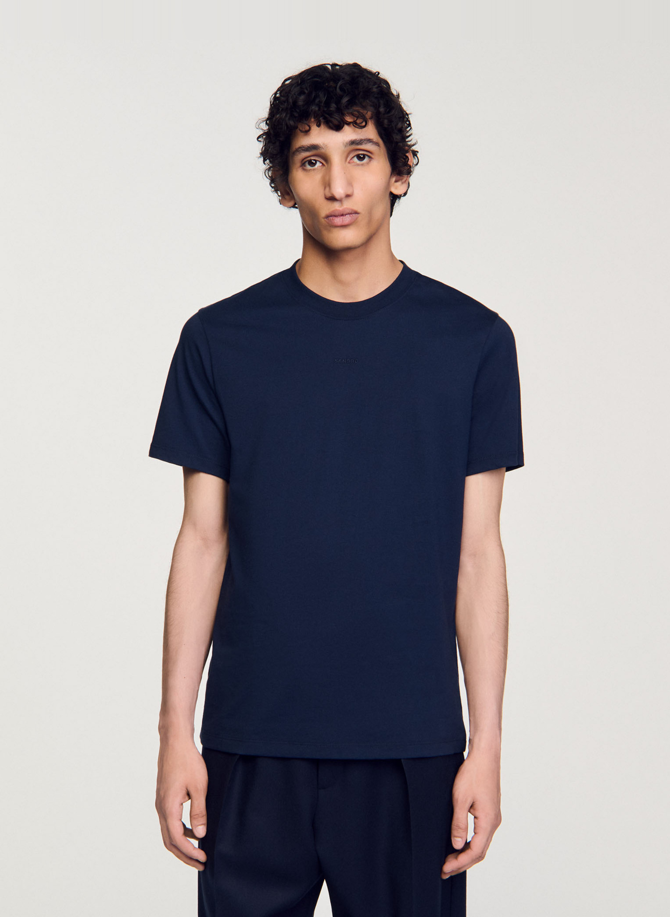 Recht, katoenen T-shirt met ronde hals SANDRO