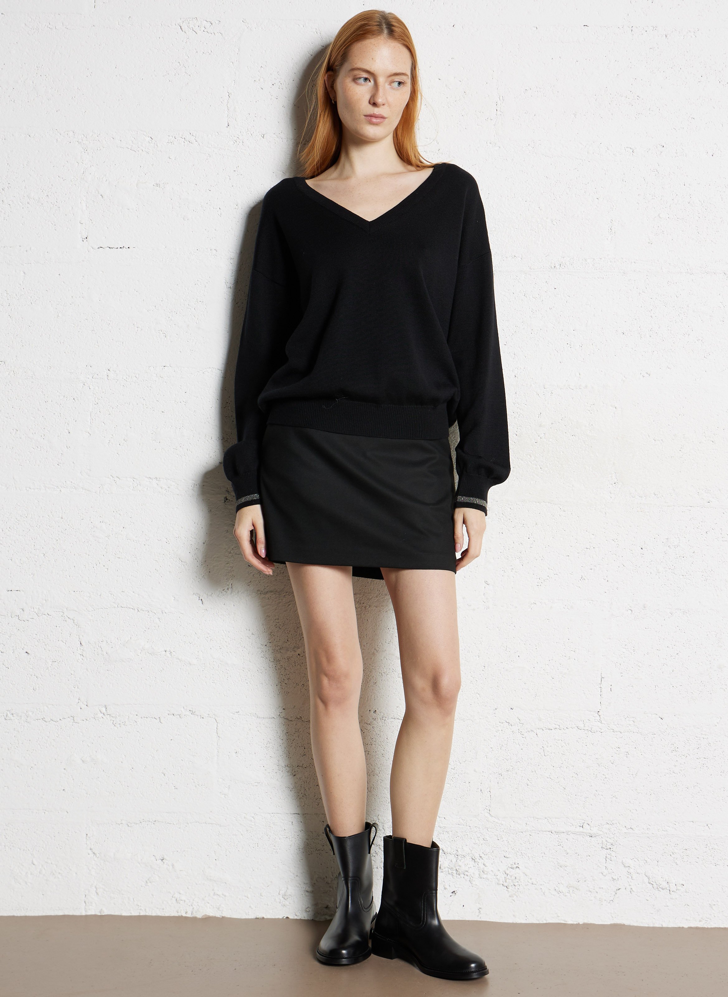 Bottines unies à enfiler en cuir BOBBIES Noir