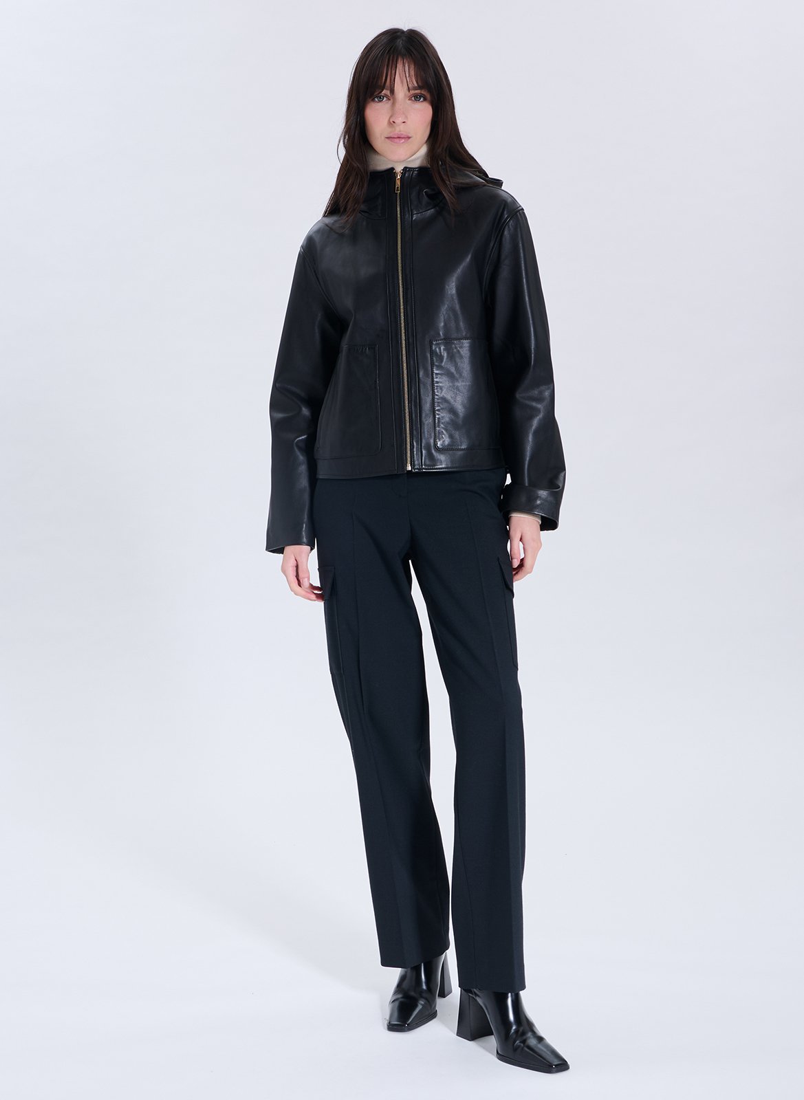 Straight cargo pants with pockets ZAPA Black