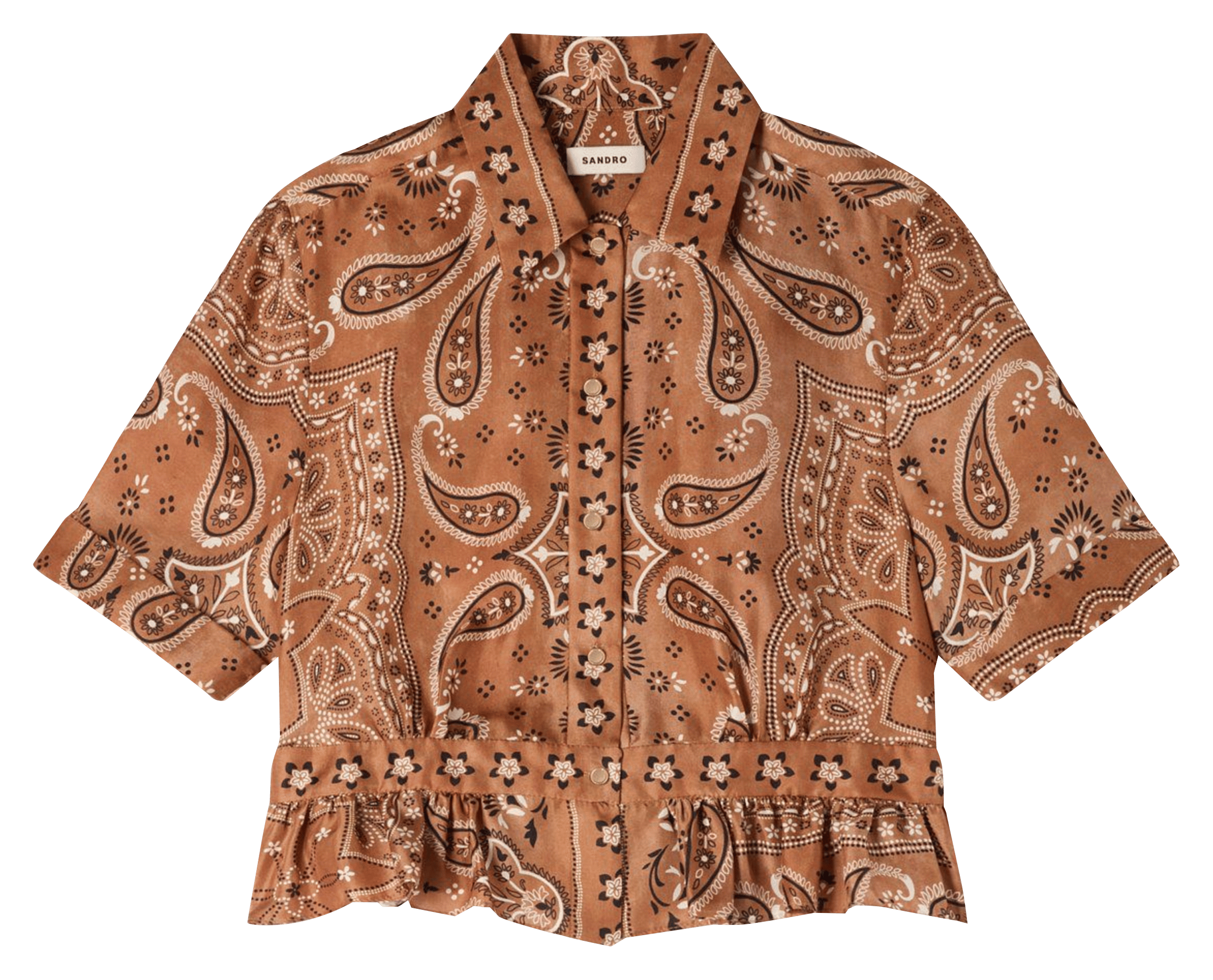 Overhemd met printkraag SANDRO Bruin