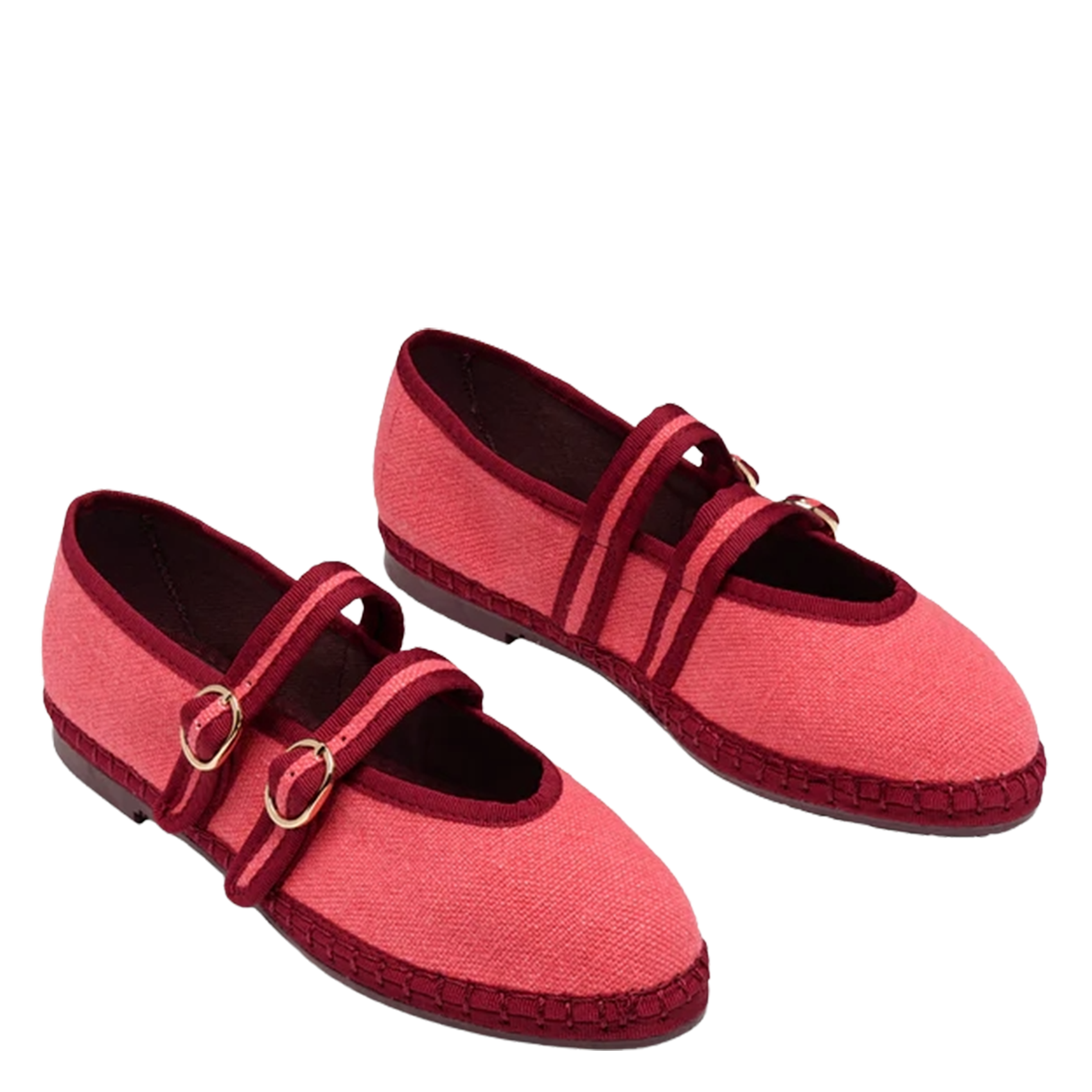 Cotton ballerina flats FLABELUS Red