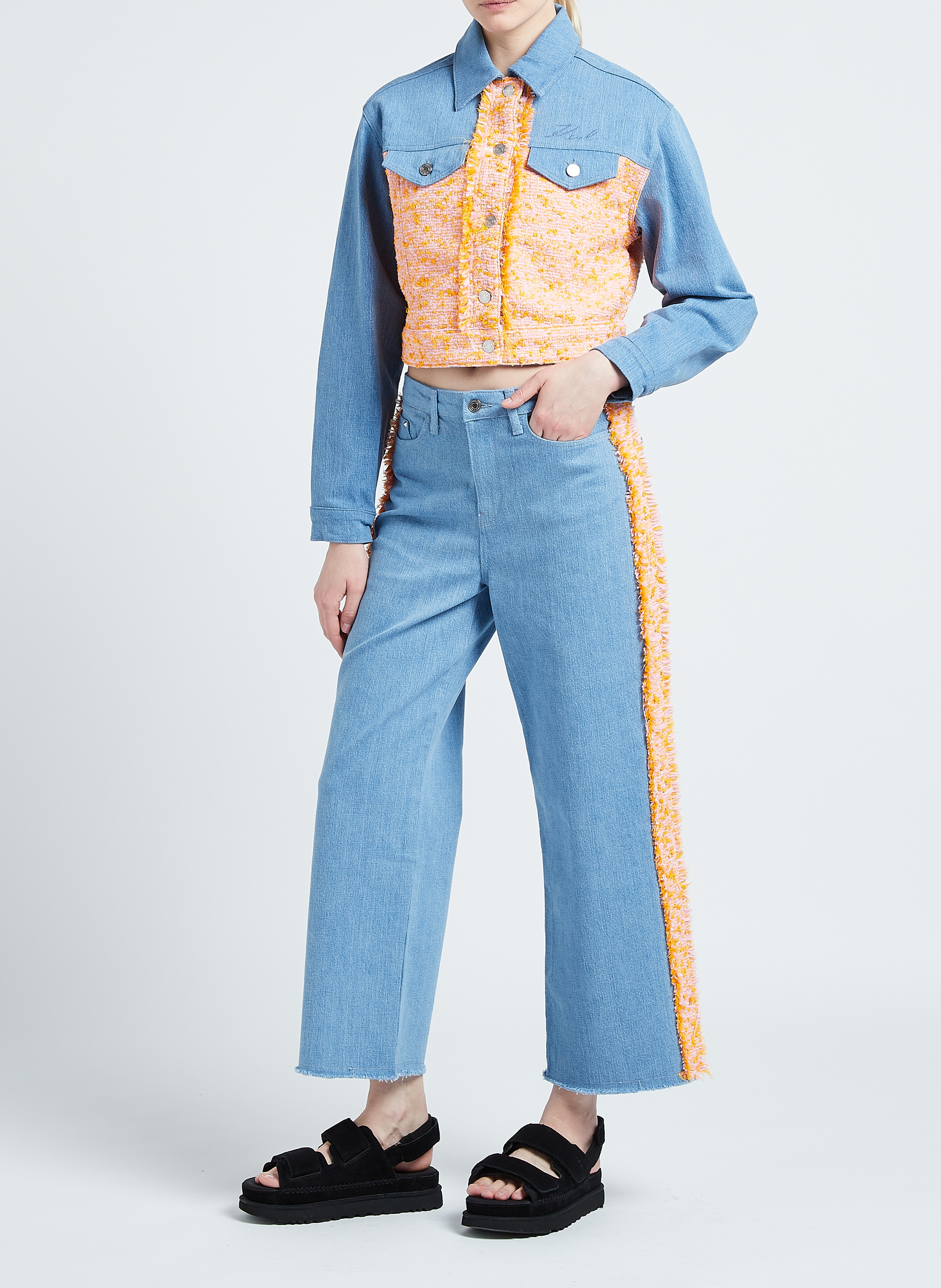 Spijkerjasje van bouclé KARL LAGERFELD Blauw