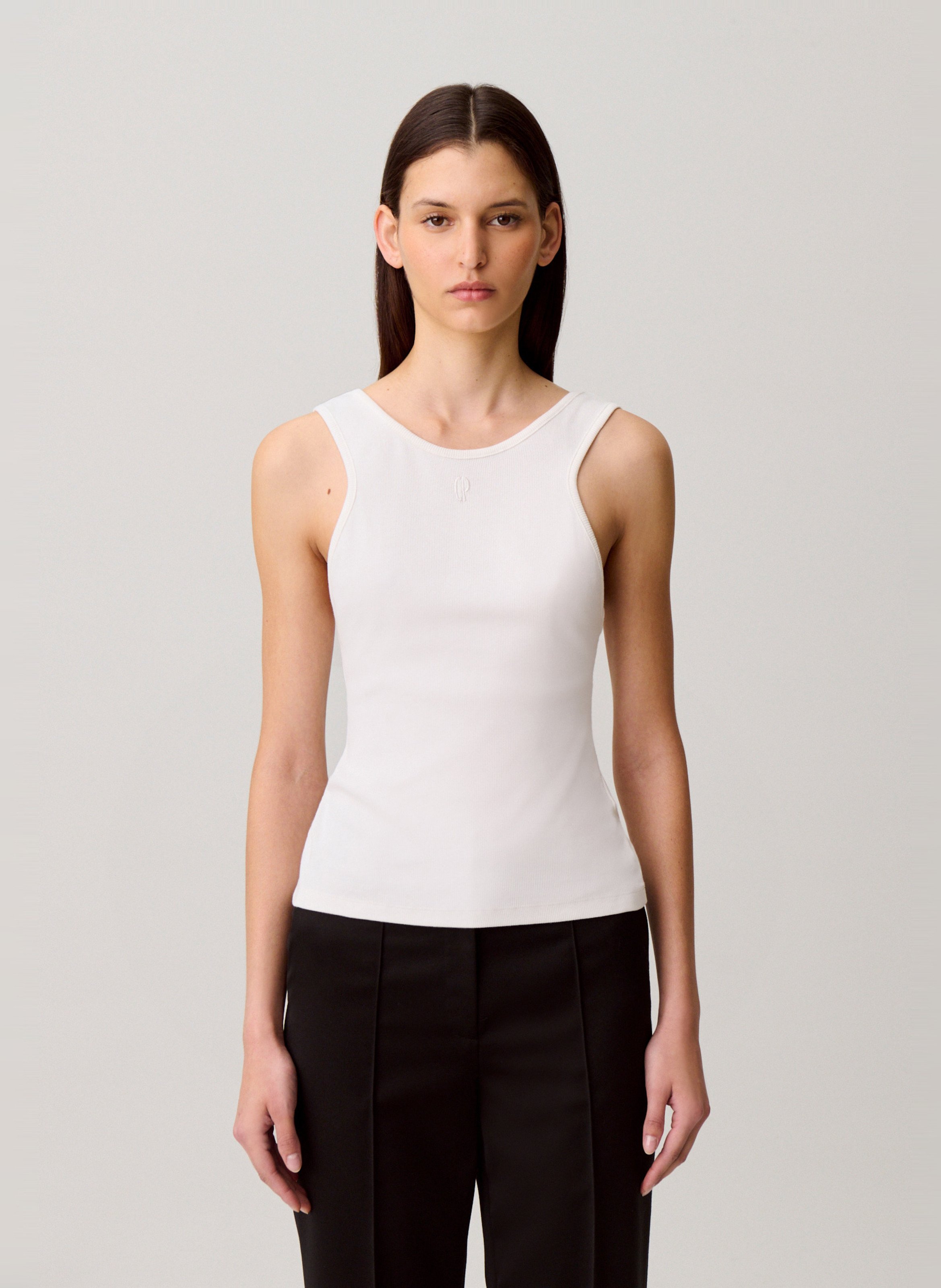 Singlet met ronde hals - katoenblend CLAUDIE PIERLOT
