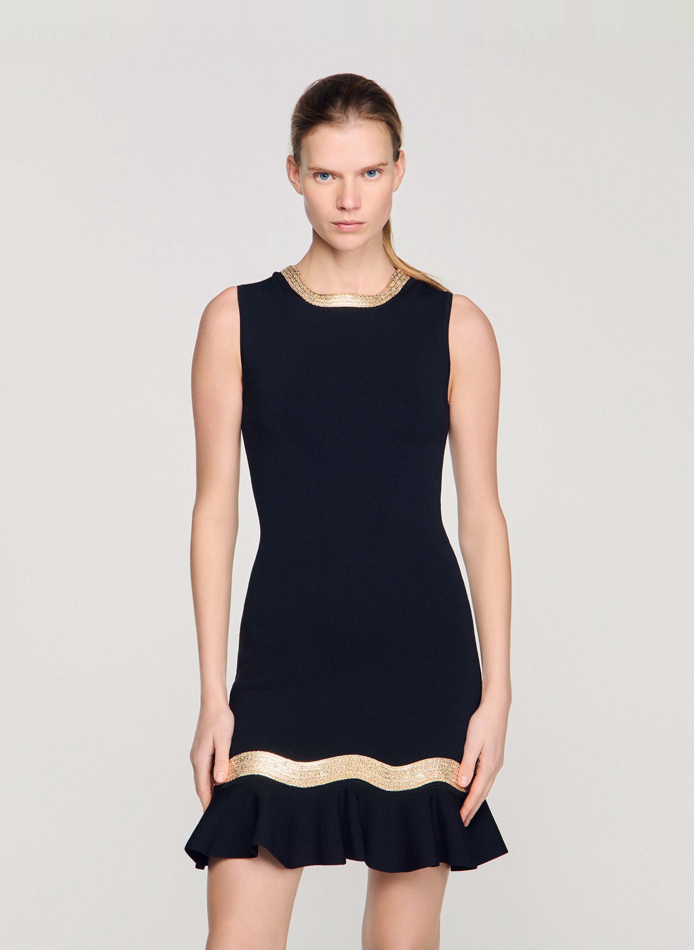 Robe courte en maille SANDRO Noir