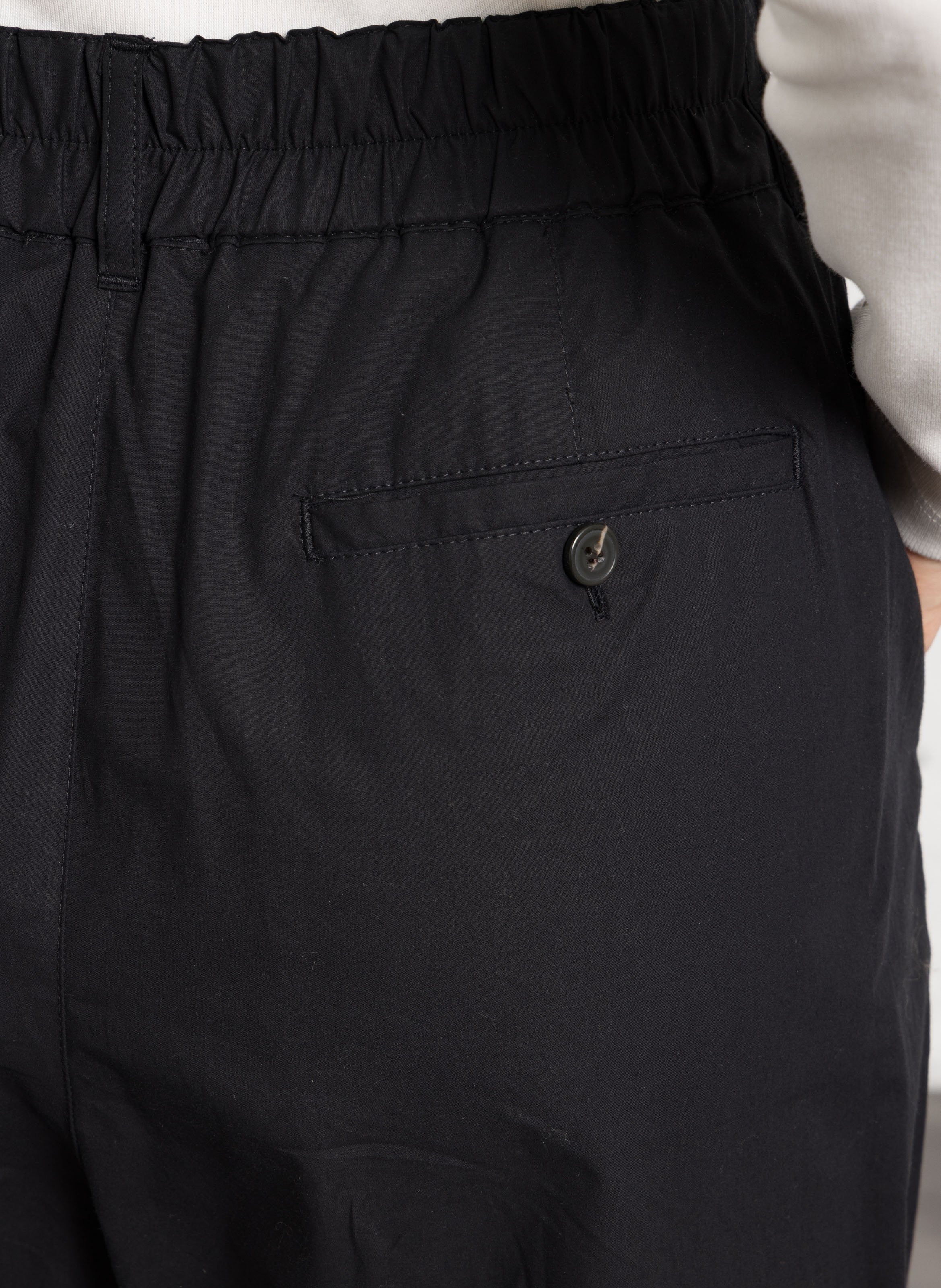 Pantalon large taille haute en coton recyclé SOEUR Noir