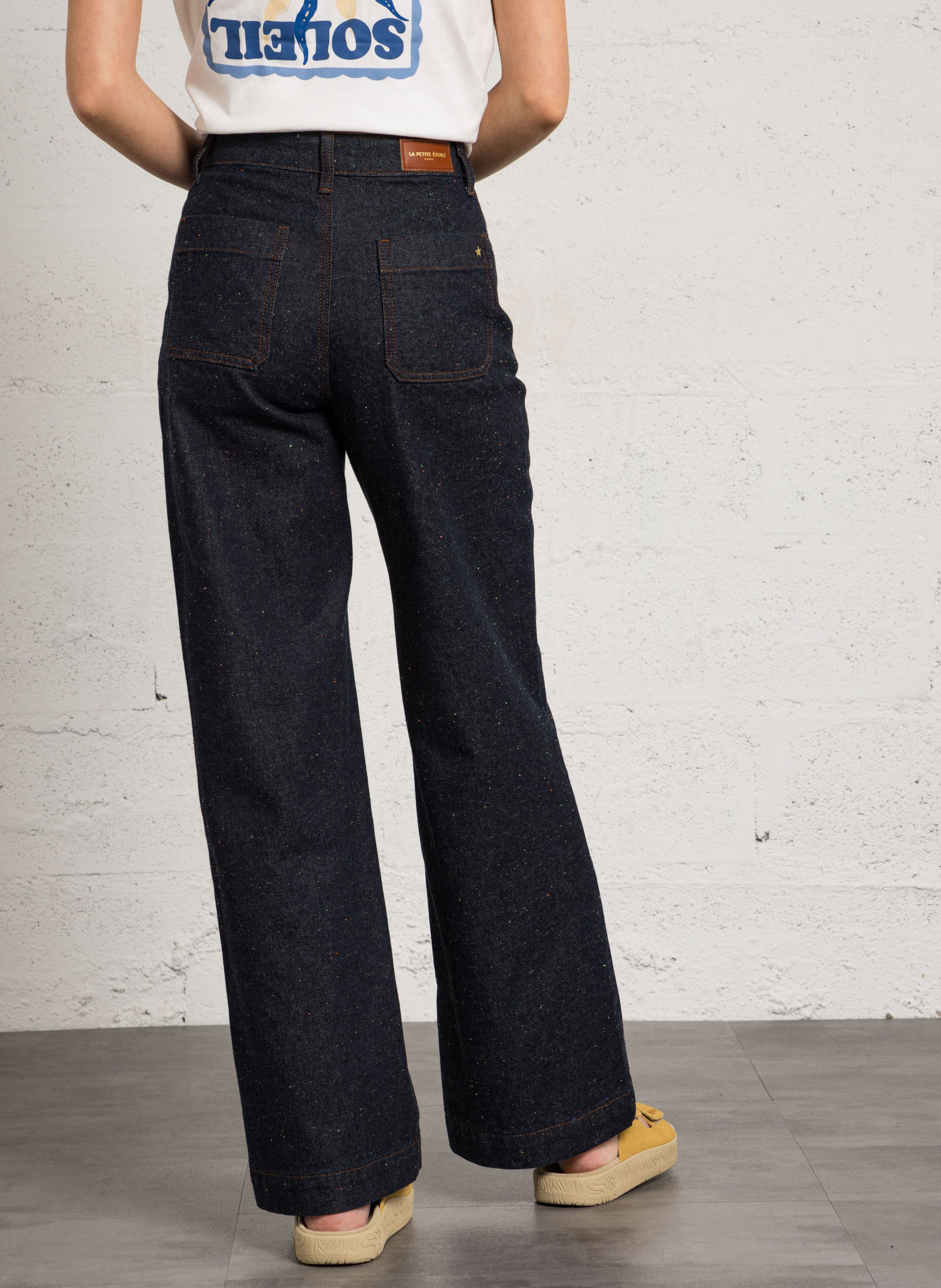 Wijde jeans - katoenblend LA PETITE ETOILE Blauw