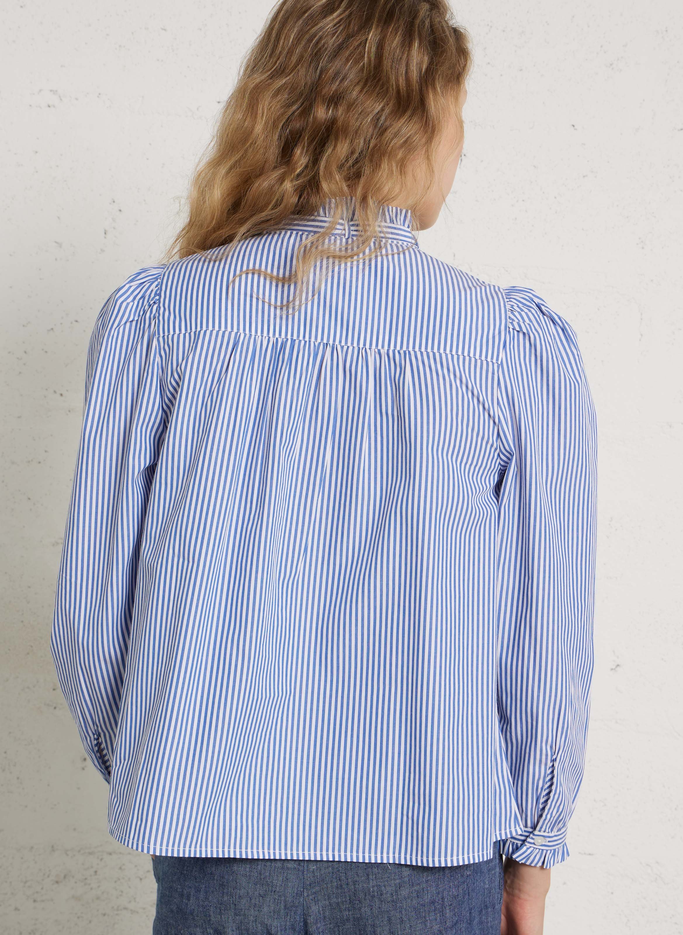 Gestreifte Blusen mit Knöpfen aus Baumwolle EMILE ET IDA Blau