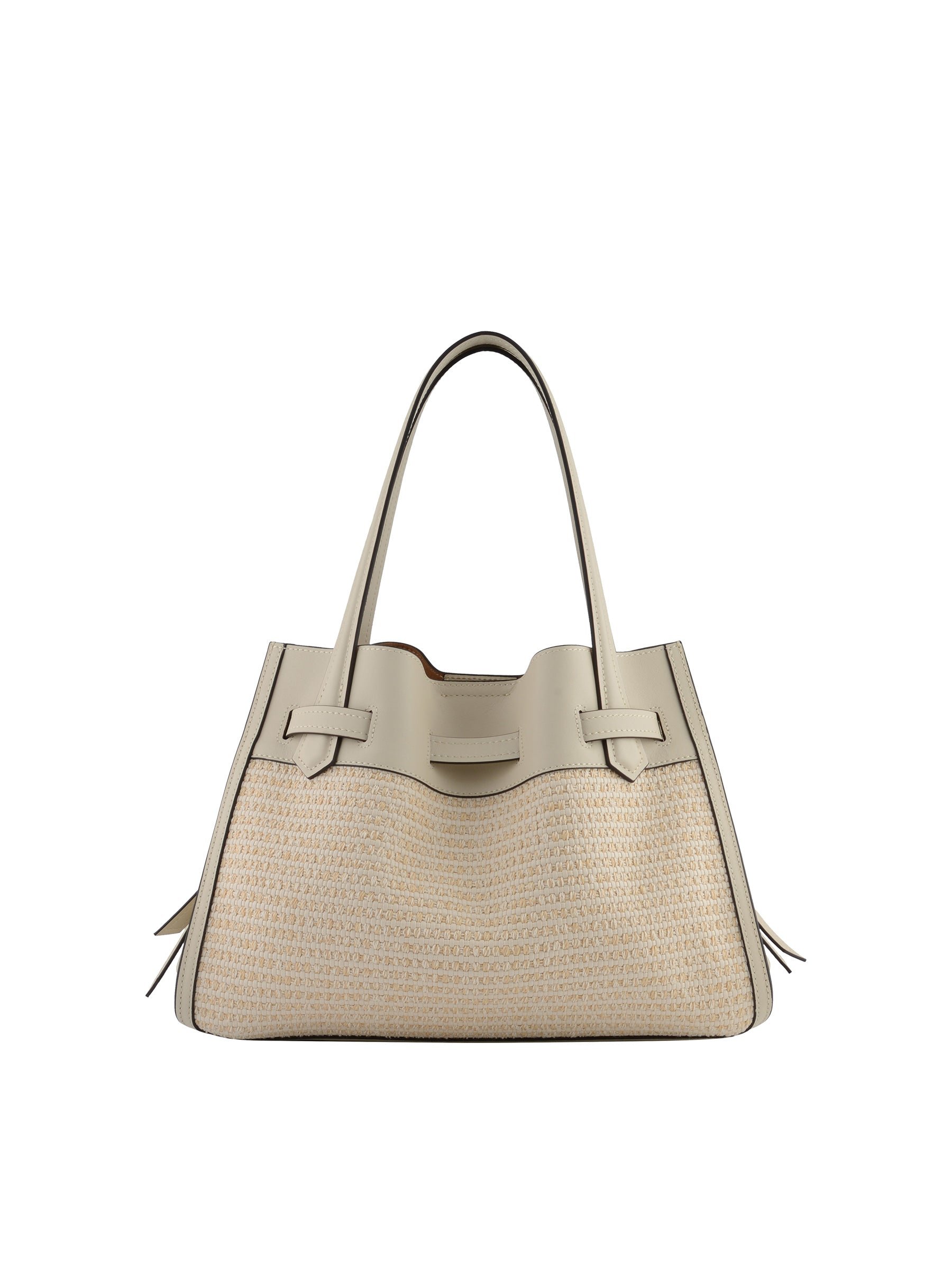 Calfskin leather handbag POURCHET Beige