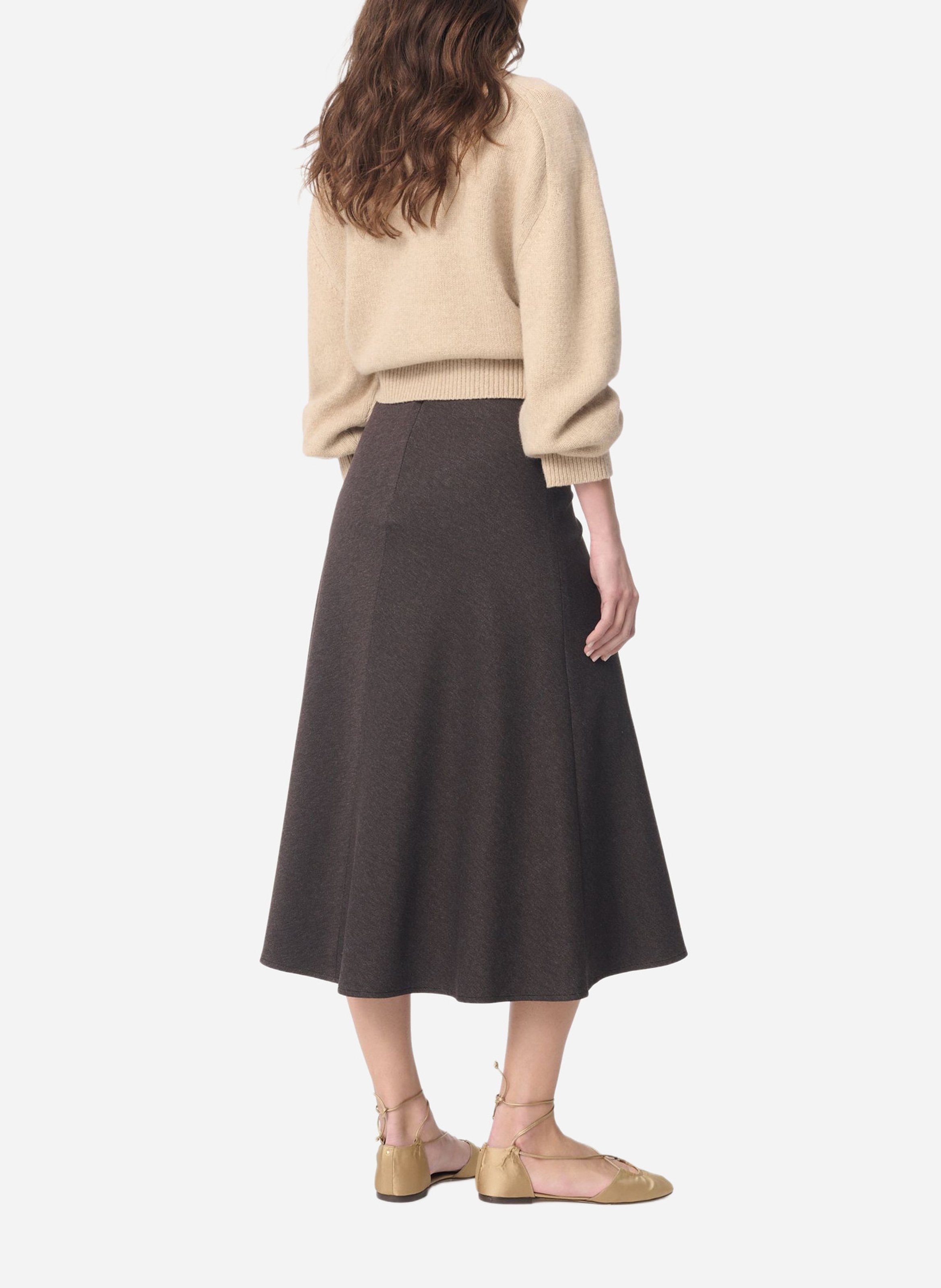 High-waisted midi skirt VANESSA BRUNO Brown