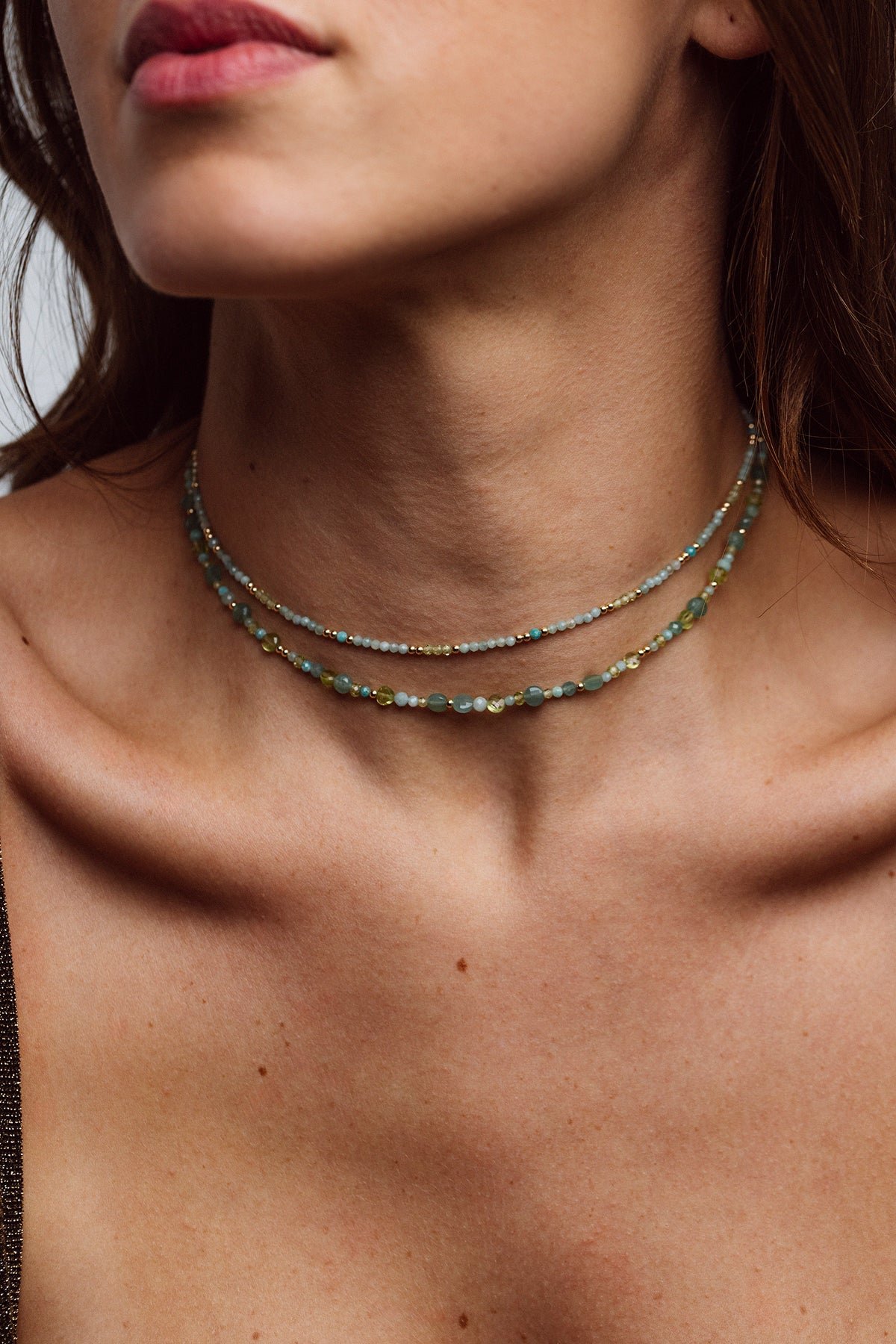 Bracelet - necklace - mint water YAY Golden