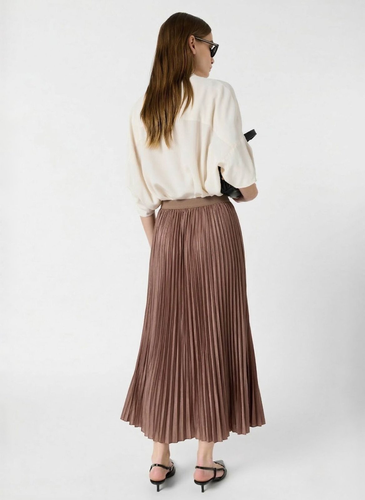 Mid-length pleated skirt GERARD DAREL Brown
