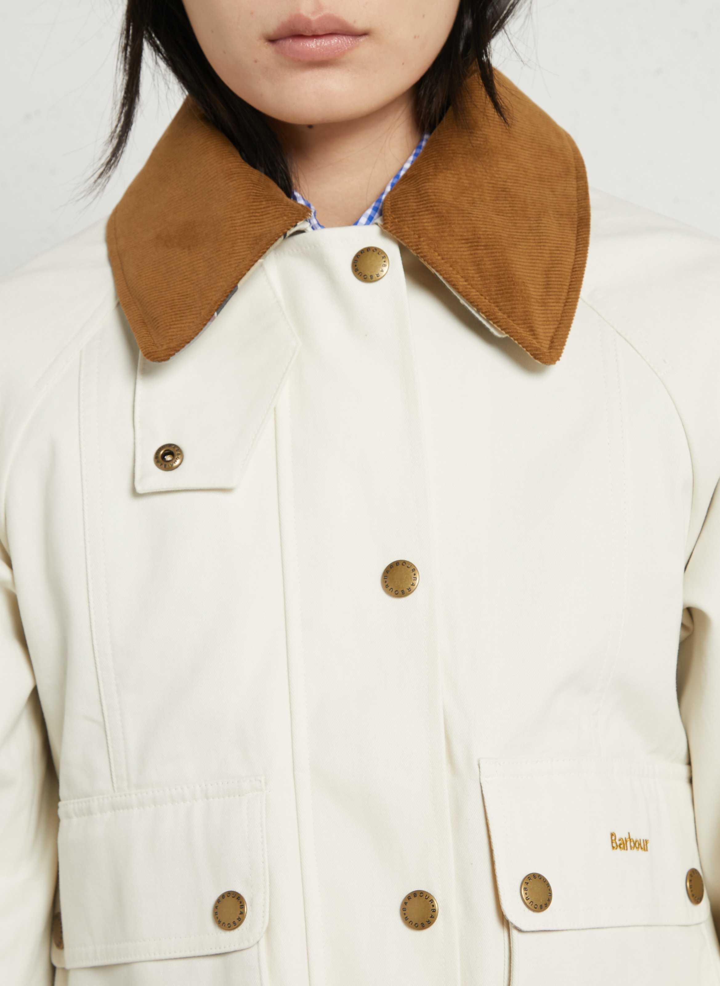 Cotton jacket with classic collar BARBOUR Beige