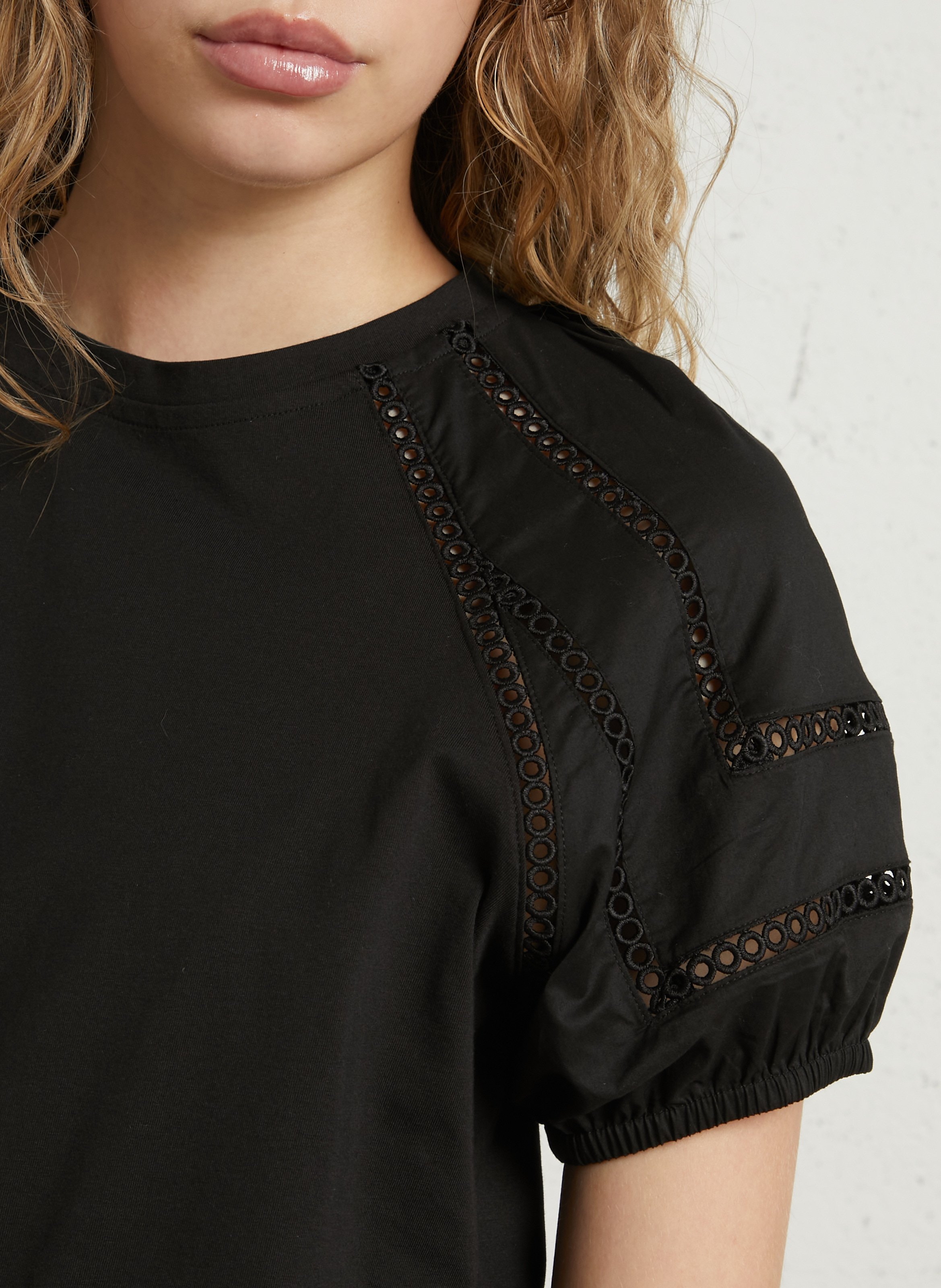 Gerade geschnittenes Top aus Baumwoll-Mix MAISON 123 Schwarz