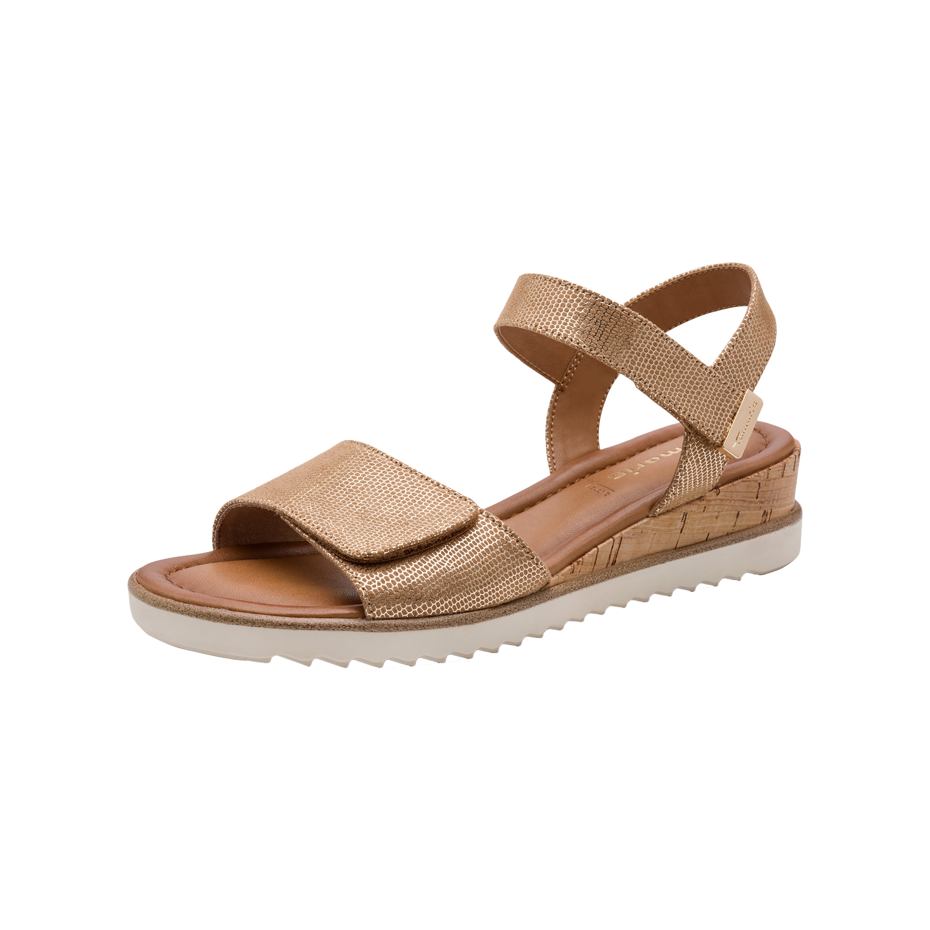 Sandales compensées à scratch TAMARIS Marron