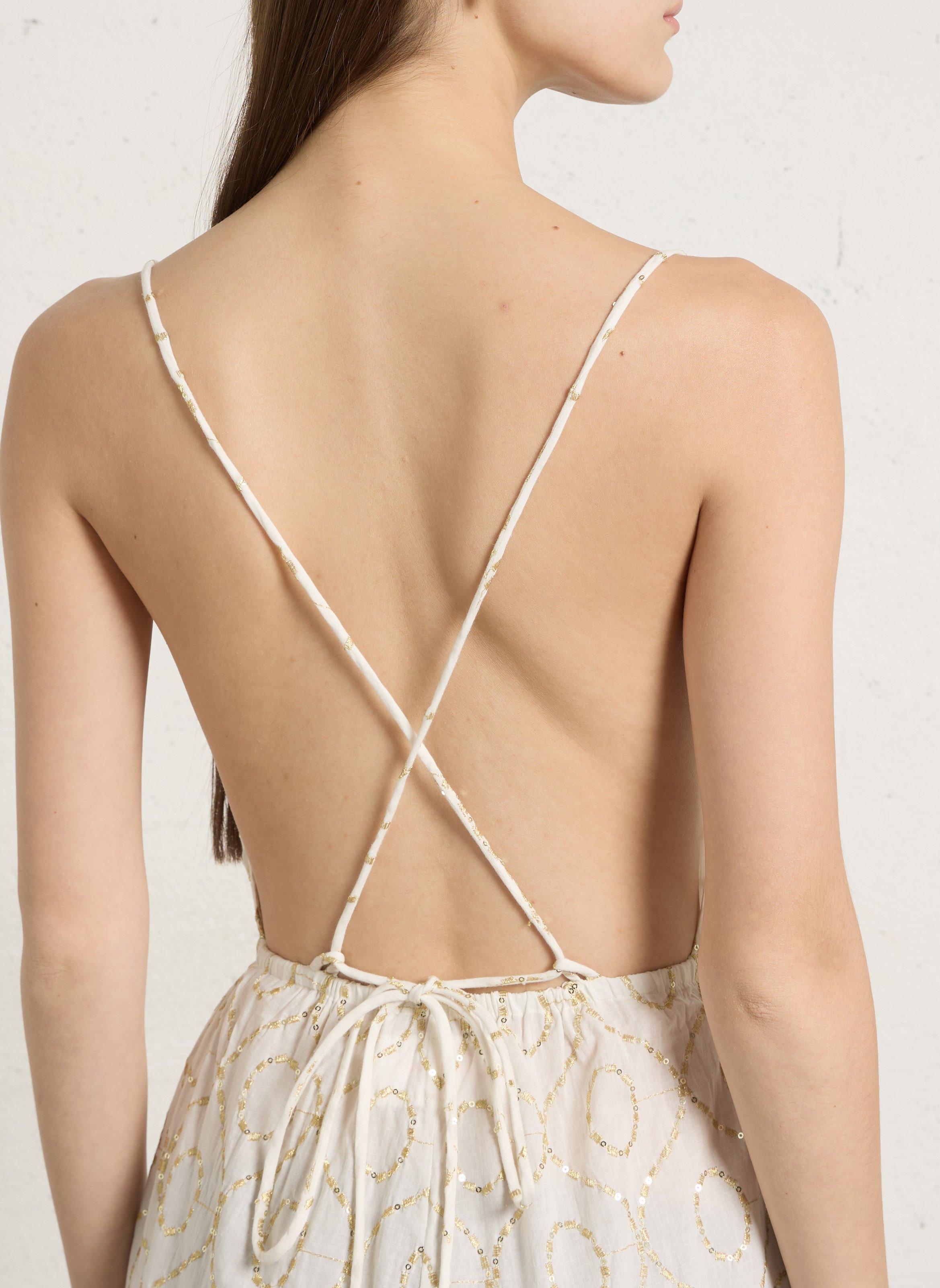 Combinaison col V en coton brodé SUNDRESS Multicolore