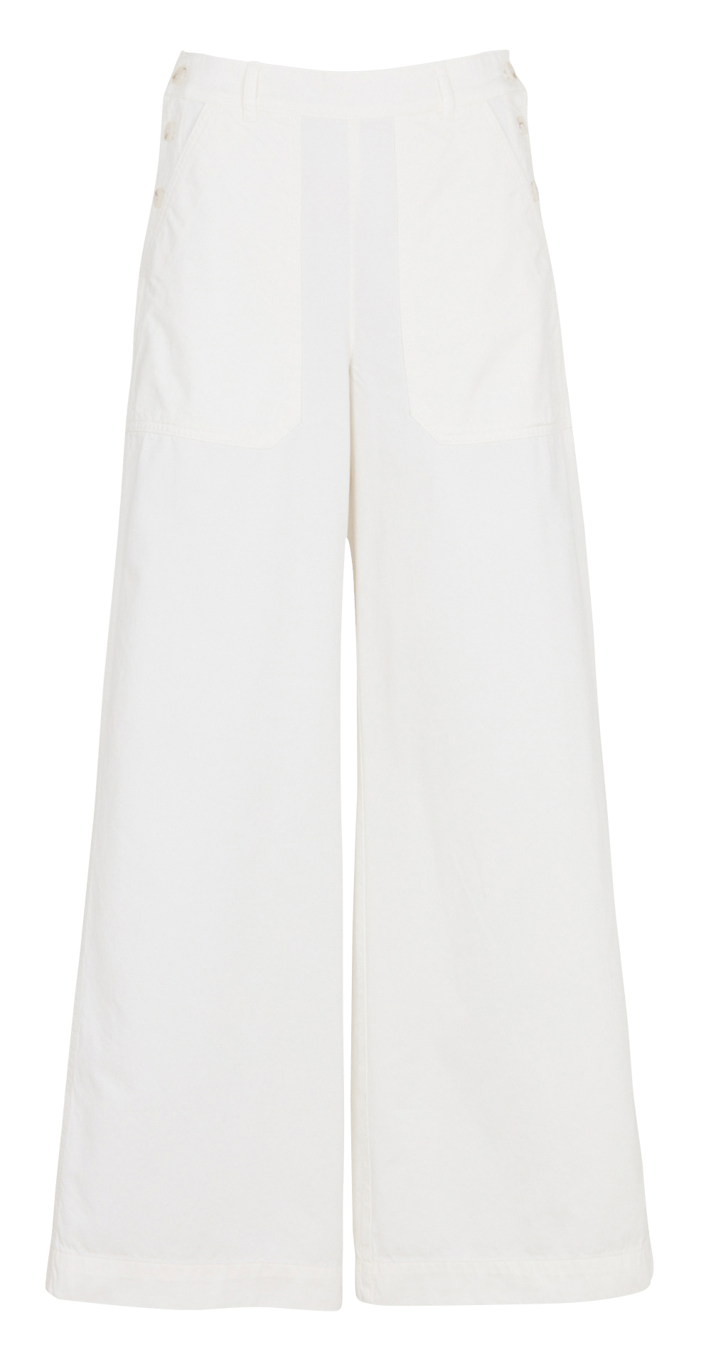Wide-leg pants with braces BENSIMON White