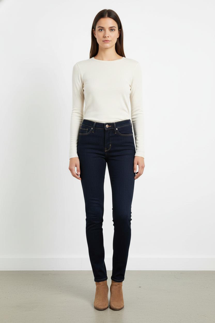 Cropped slim jeans with studs LEVI'S - Seconde main Blue
