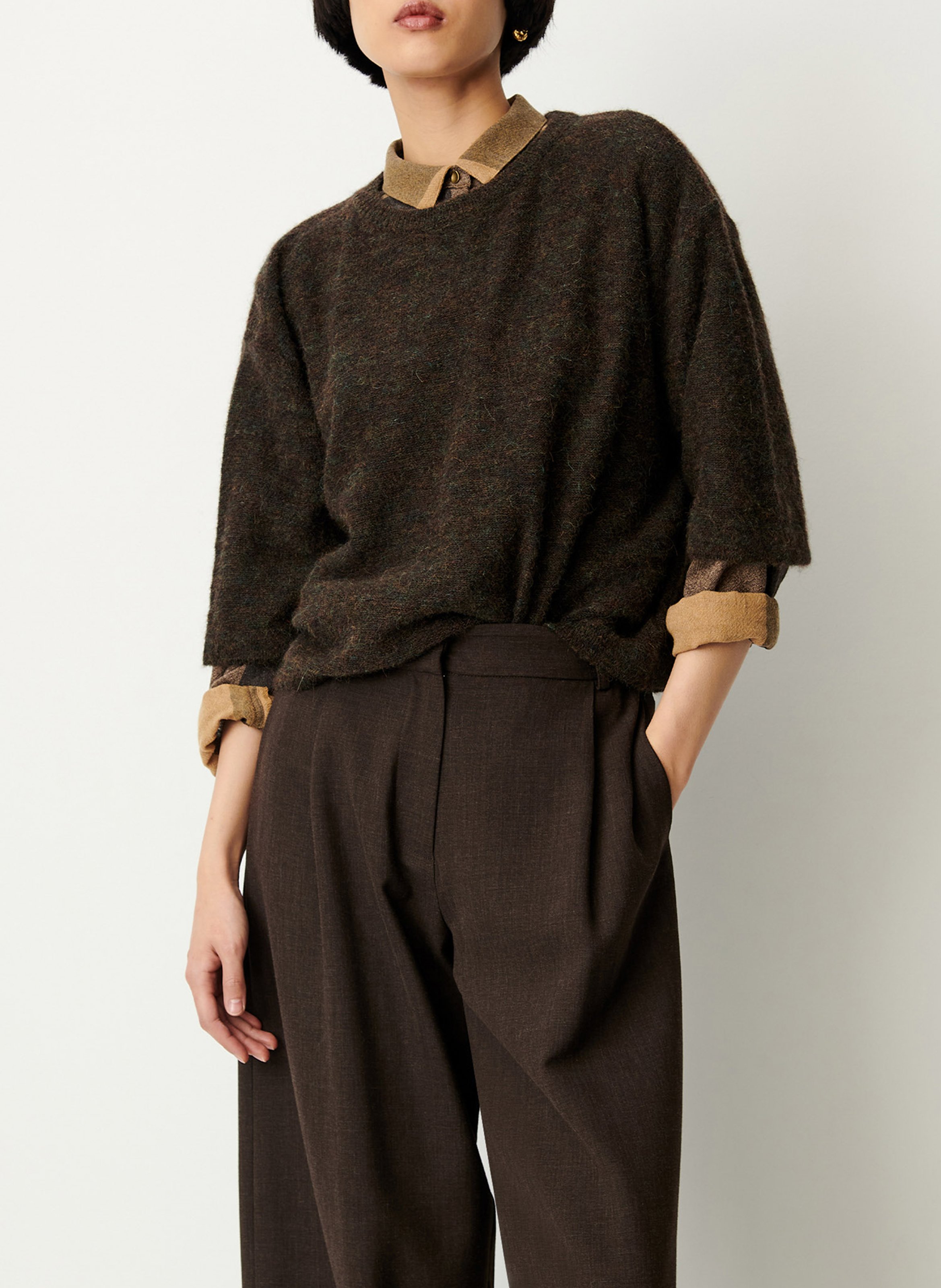 Oversized round-neck wool-blend sweater SESSUN