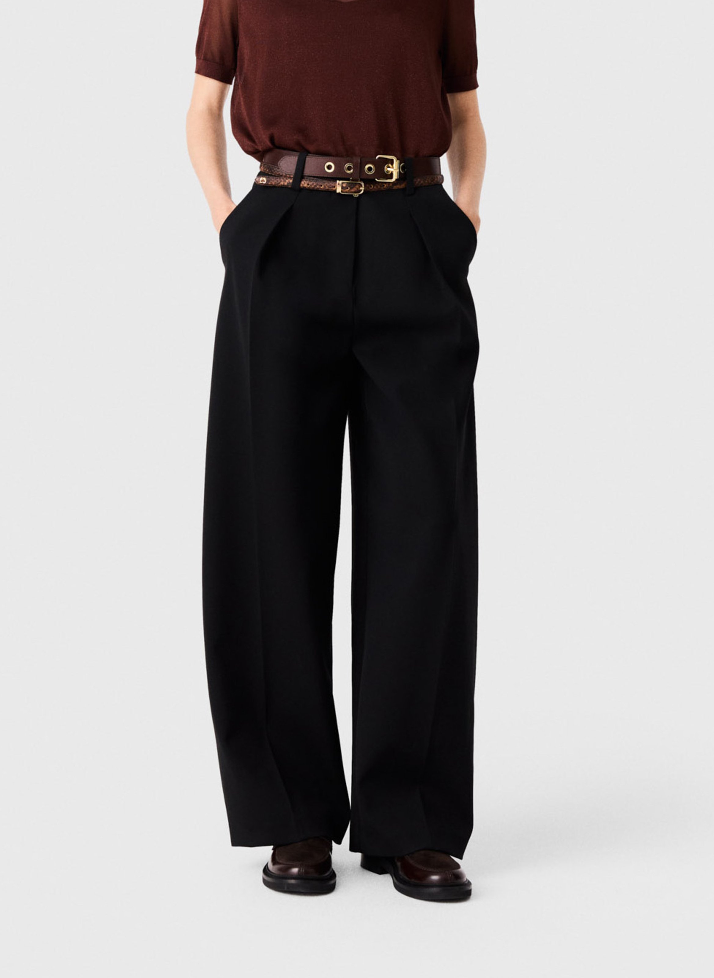 Pantalon palazzo  MAJE Noir