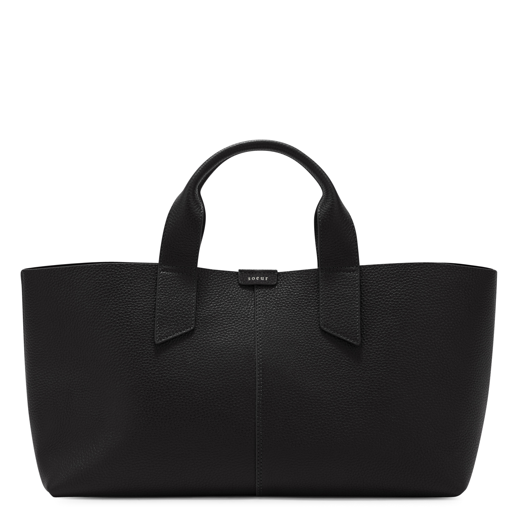 Sac baguette en cuir SOEUR Noir