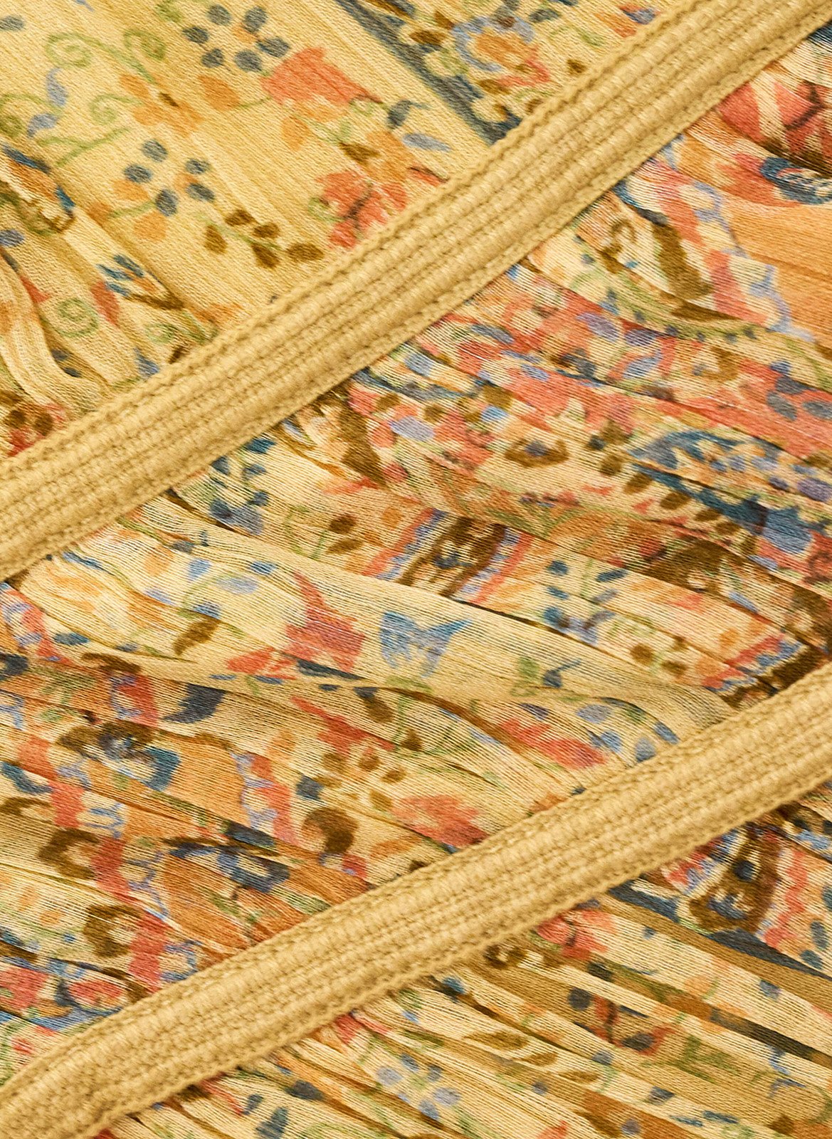 Langes, bedrucktes Kleid mit V-Ausschnitt BA&SH Gelb