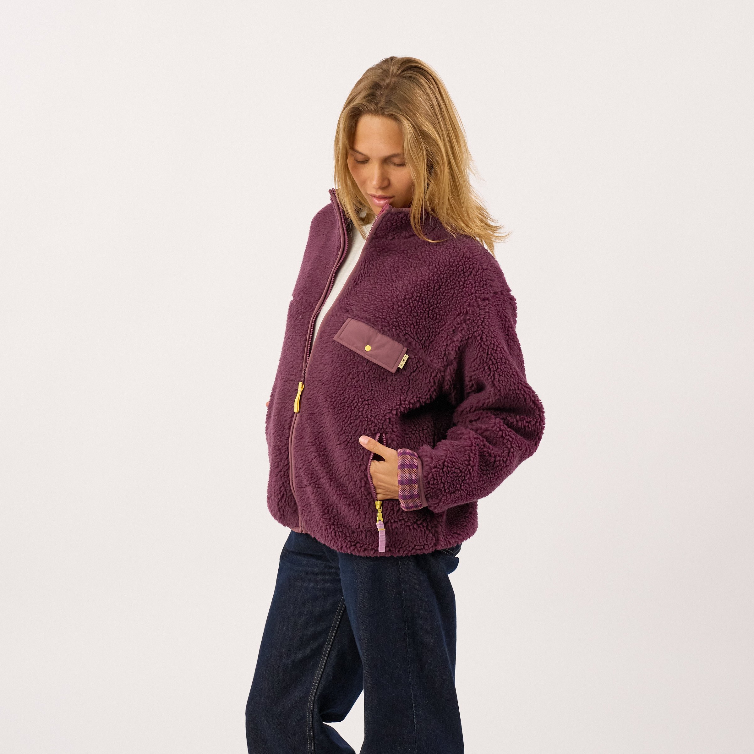 Sherpa zip-up jacket BILLYBELT Purple