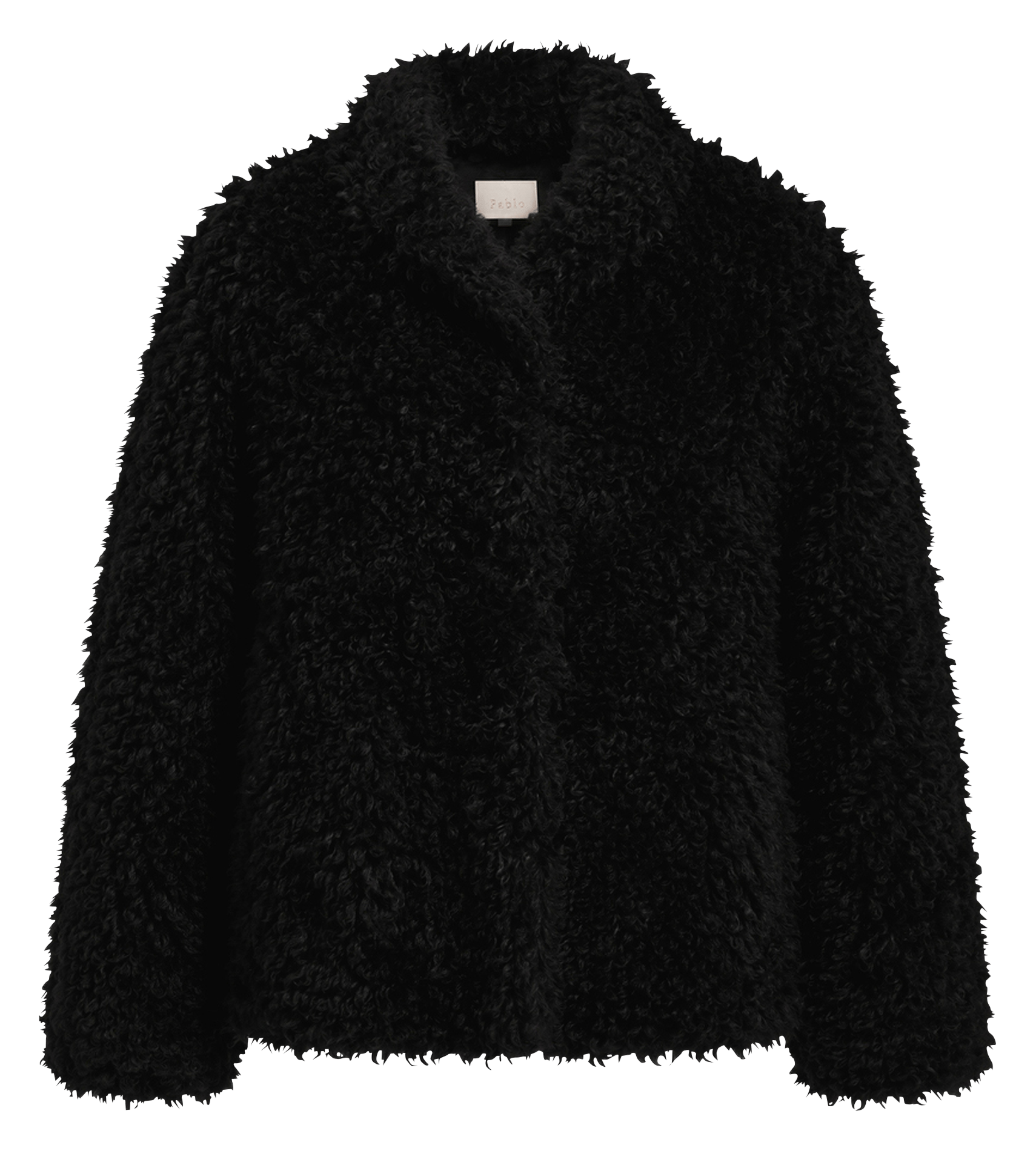Manteau col montant effet fourrure PABLO Noir