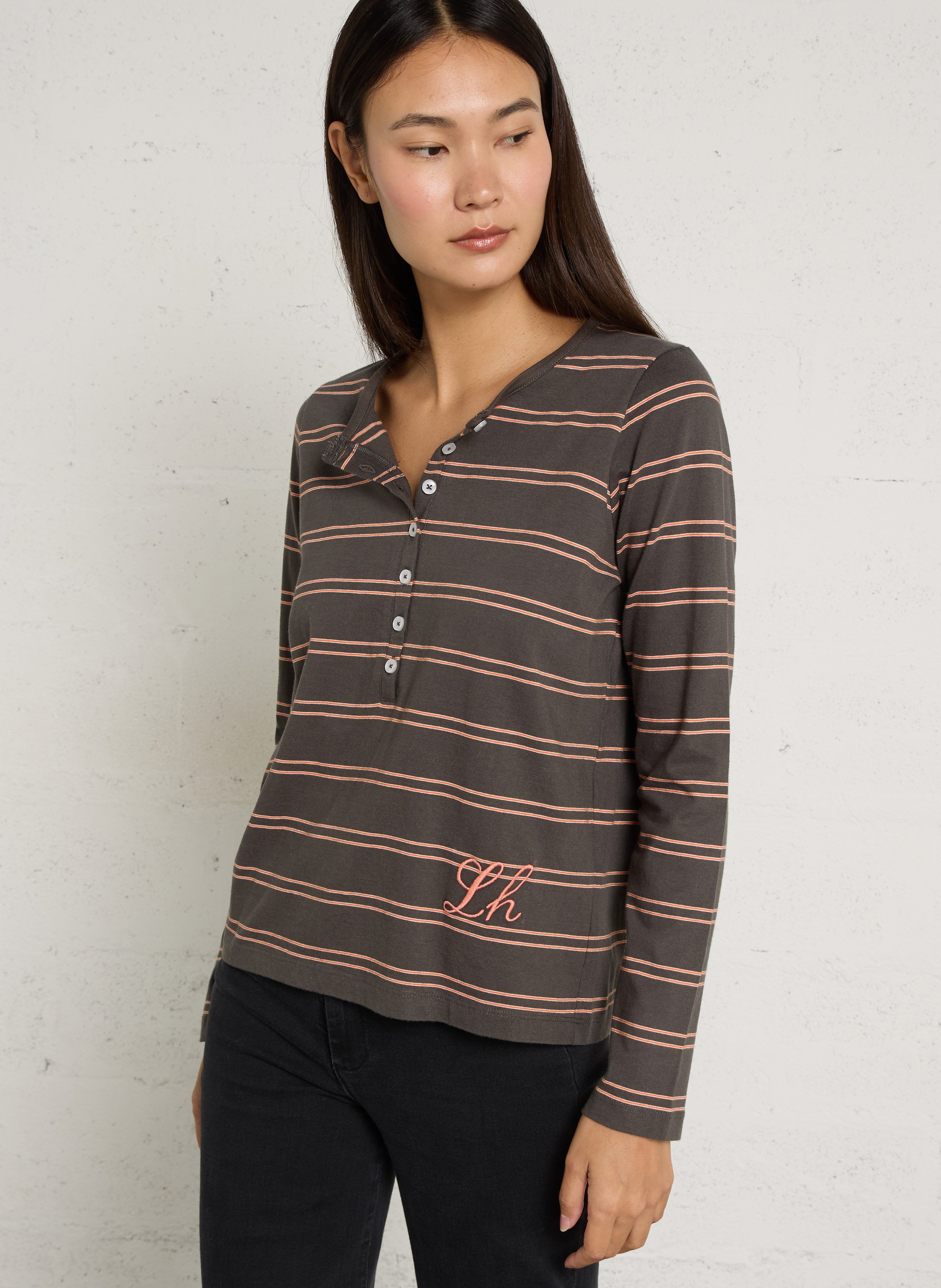 Striped organic cotton T-shirt LEON & HARPER