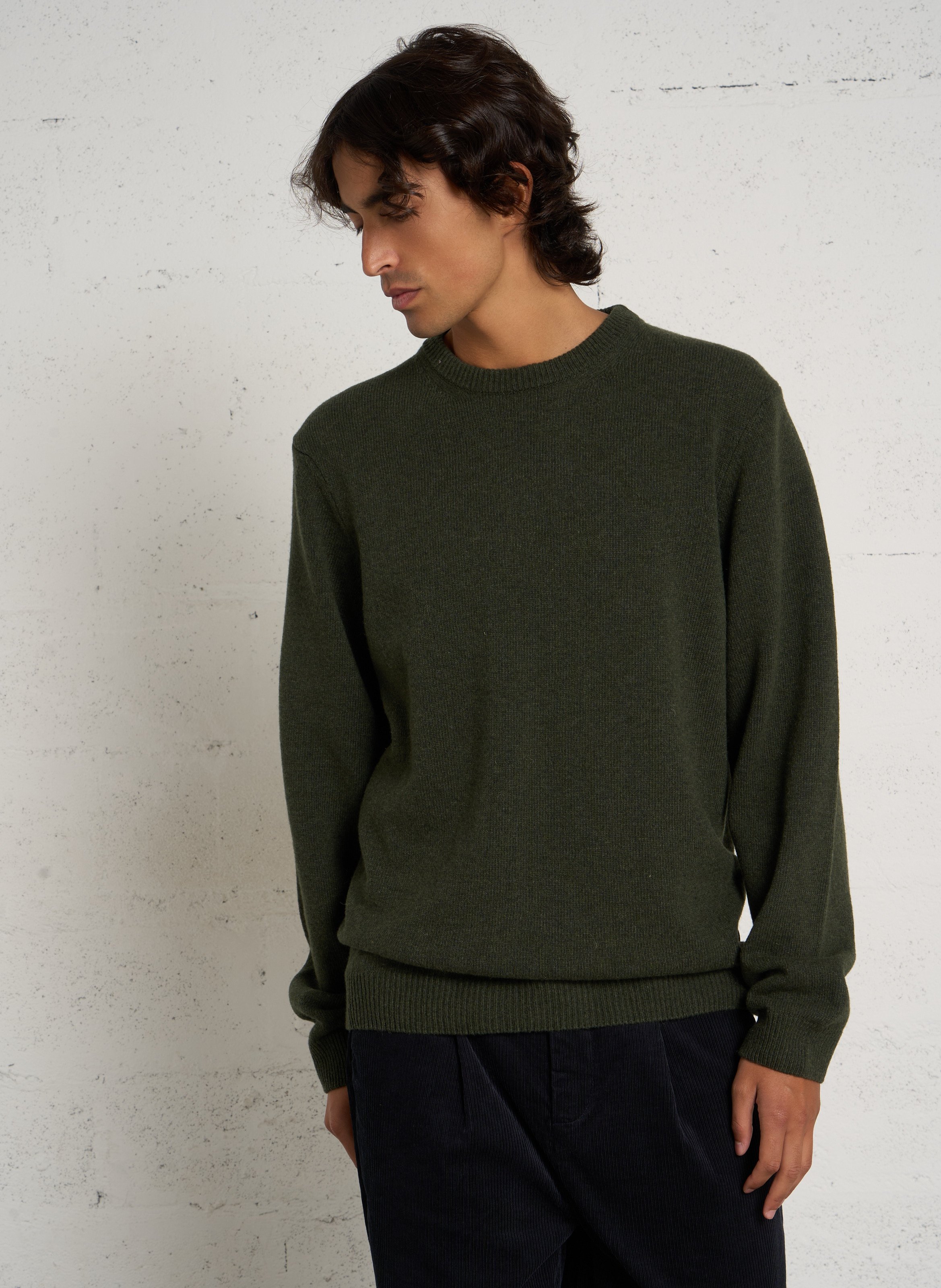 Caissa - Wollstrickpullover mit V-Ausschnitt und Details CASUAL FRIDAY Beige