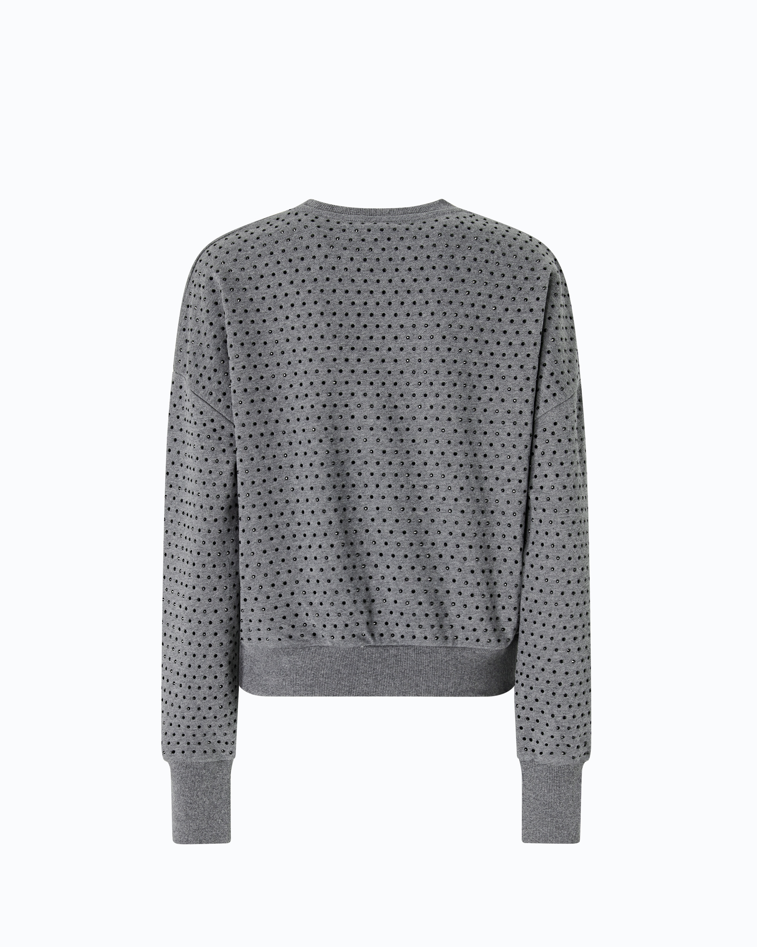 All-over rhinestone sweatshirt PINKO Grey