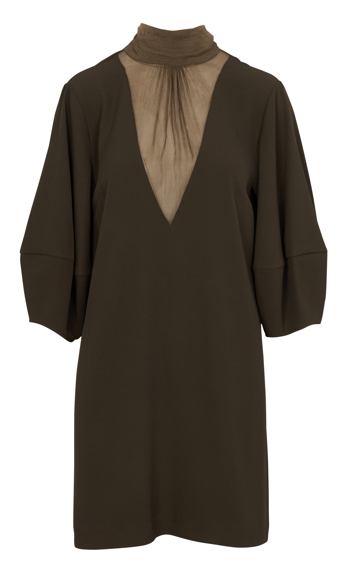 Short straight dress with 3/4-length sleeves IMPERIAL Green