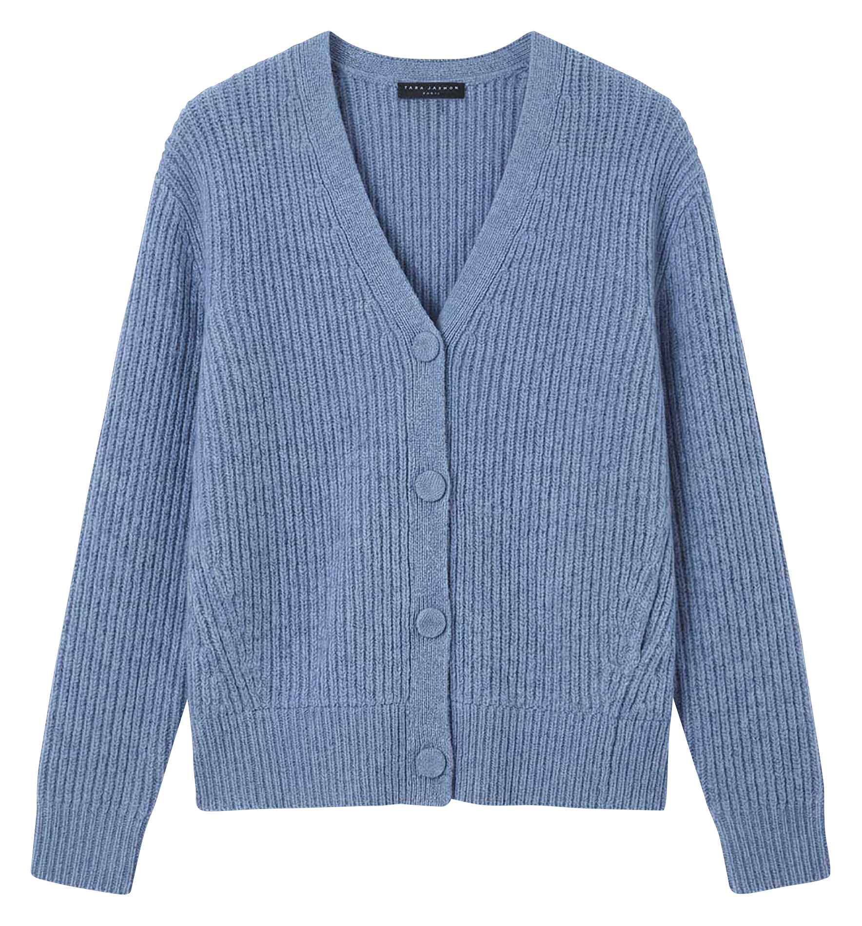 Loose-fit wool-blend V-neck cardigan TARA JARMON Blue