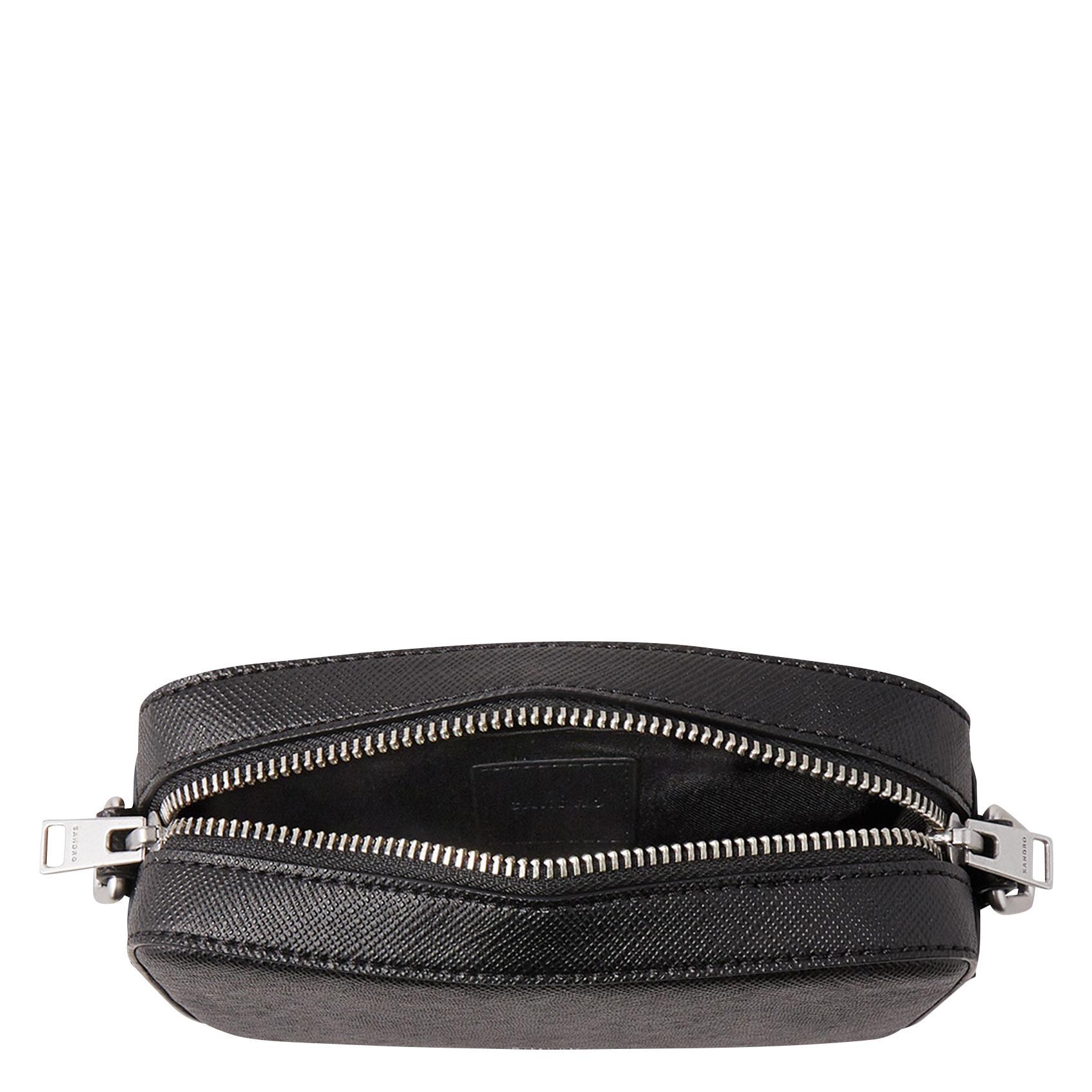 Schoudertas van gerecycled leer SANDRO Zwart