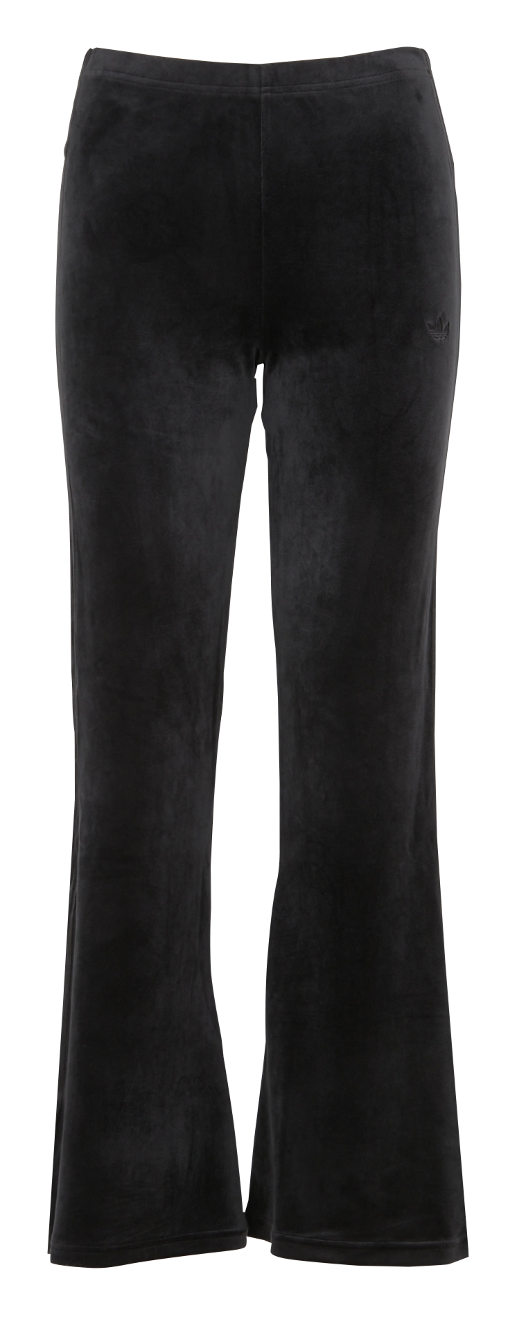 High-waisted velvet-effect bootcut pants Black
