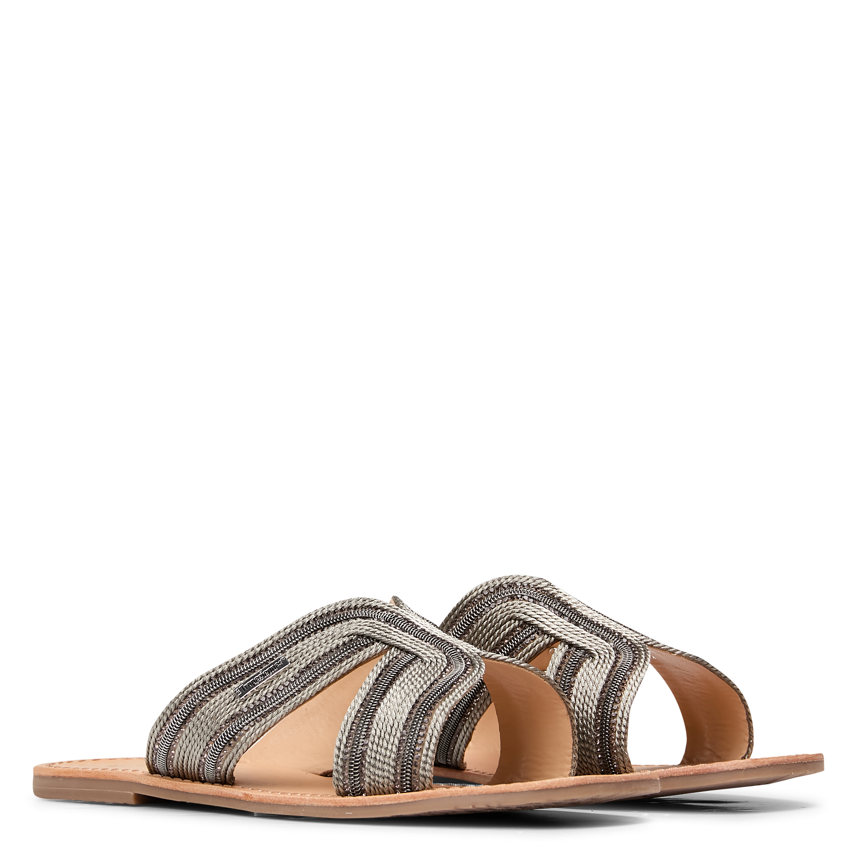 Flat sandals in metallic mesh LES TROPEZIENNES PAR M.BELARBI Silver