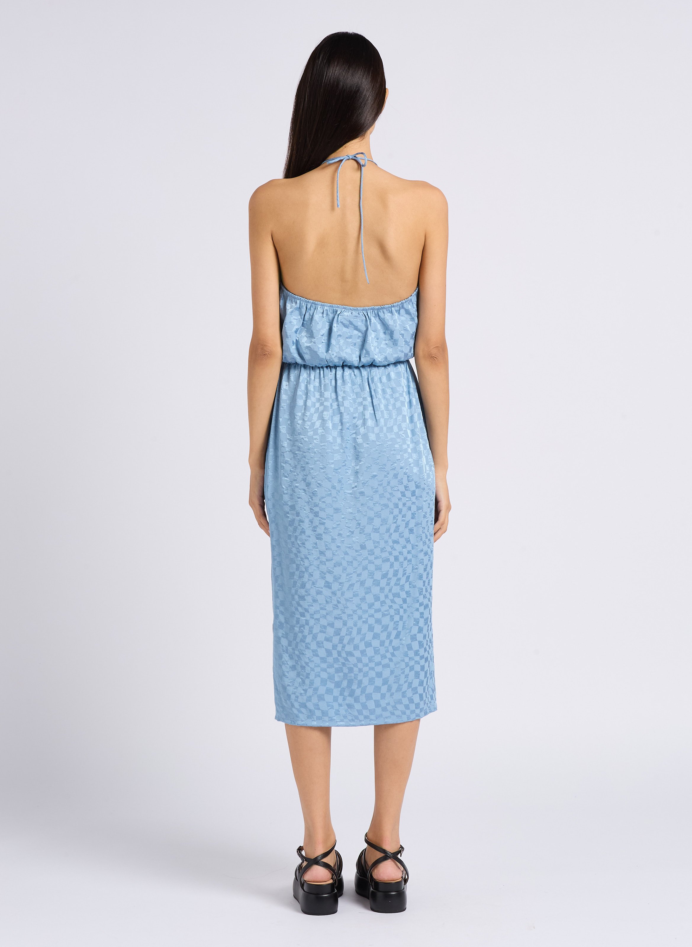 Robe midi droite satinée RITA ROW Bleu