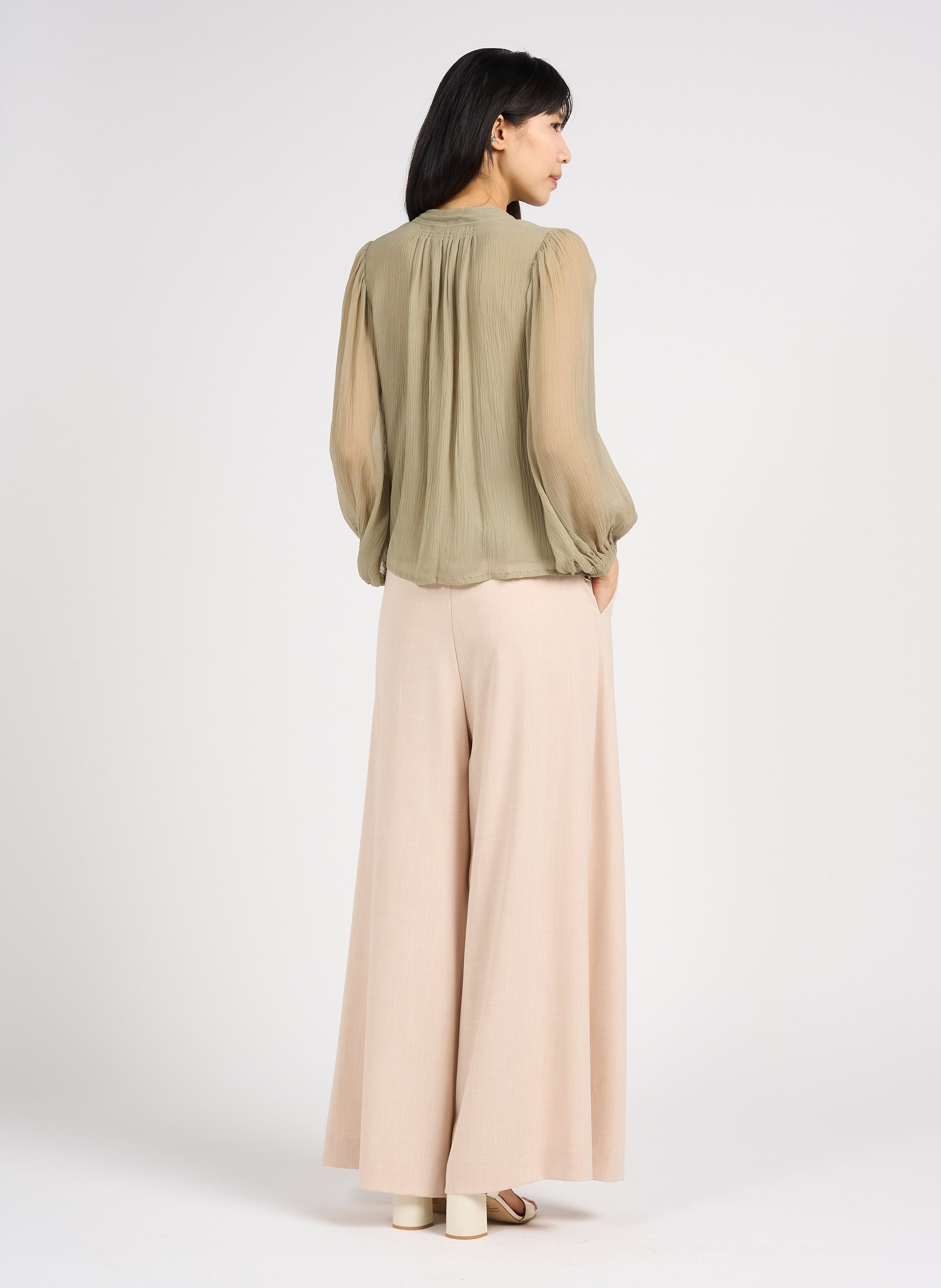 Loose-fit textured blouse BELLEPIECE Beige