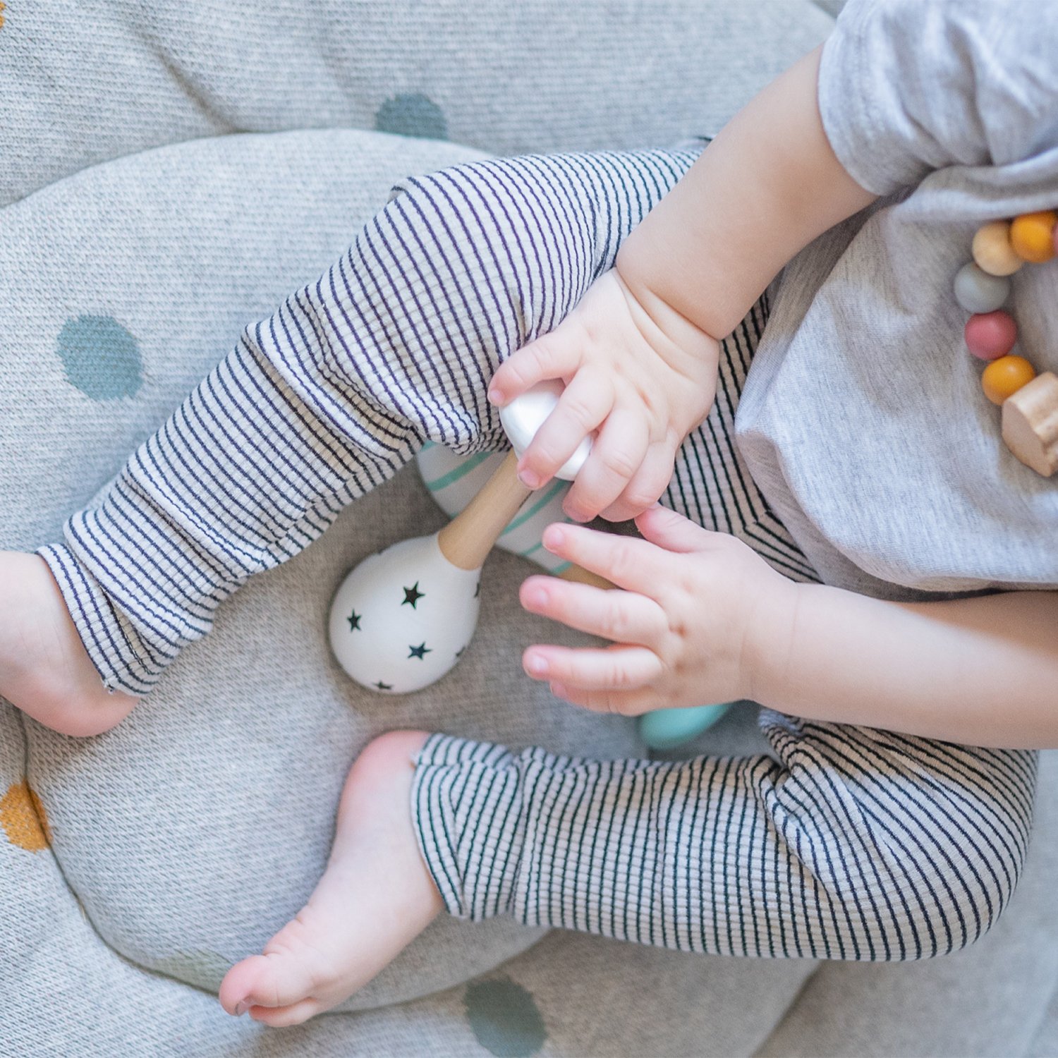 Fox and stripes rattles KINDSGUT White