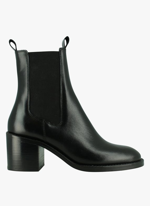 Bottines en cuir Noir