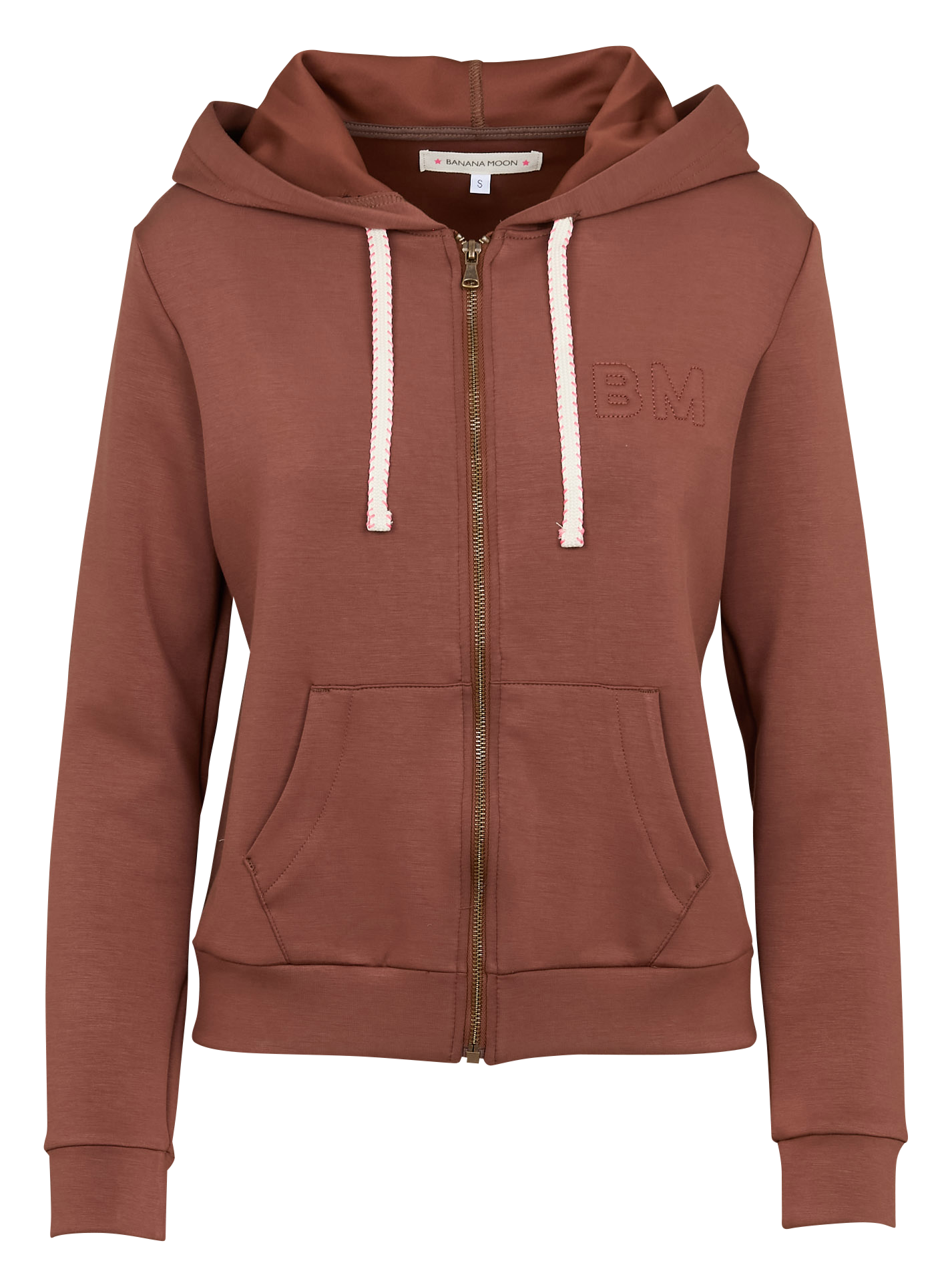 Sweat zippé à capuche BANANA MOON Marron