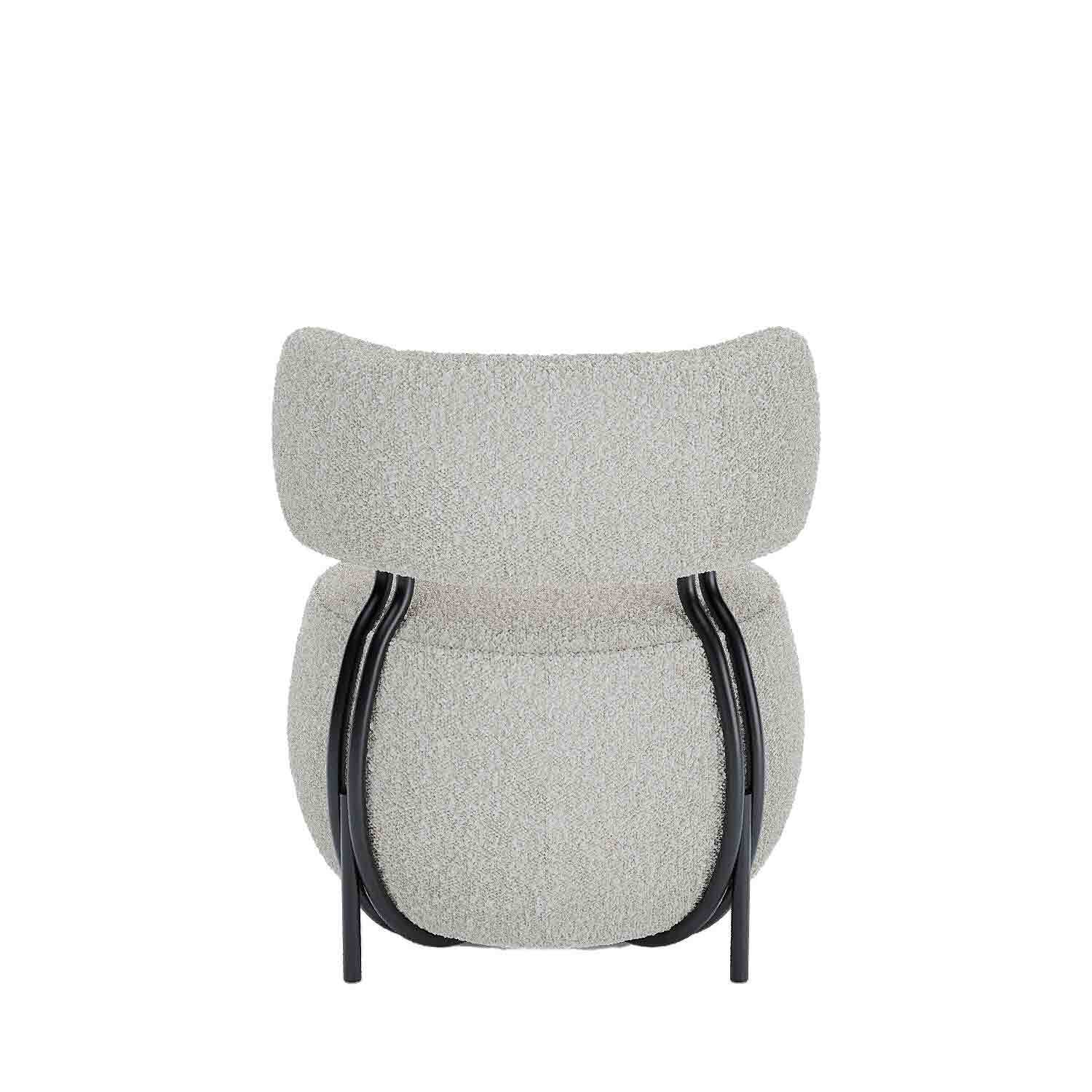 Cream bouclé wool round armchair POTIRON PARIS Beige
