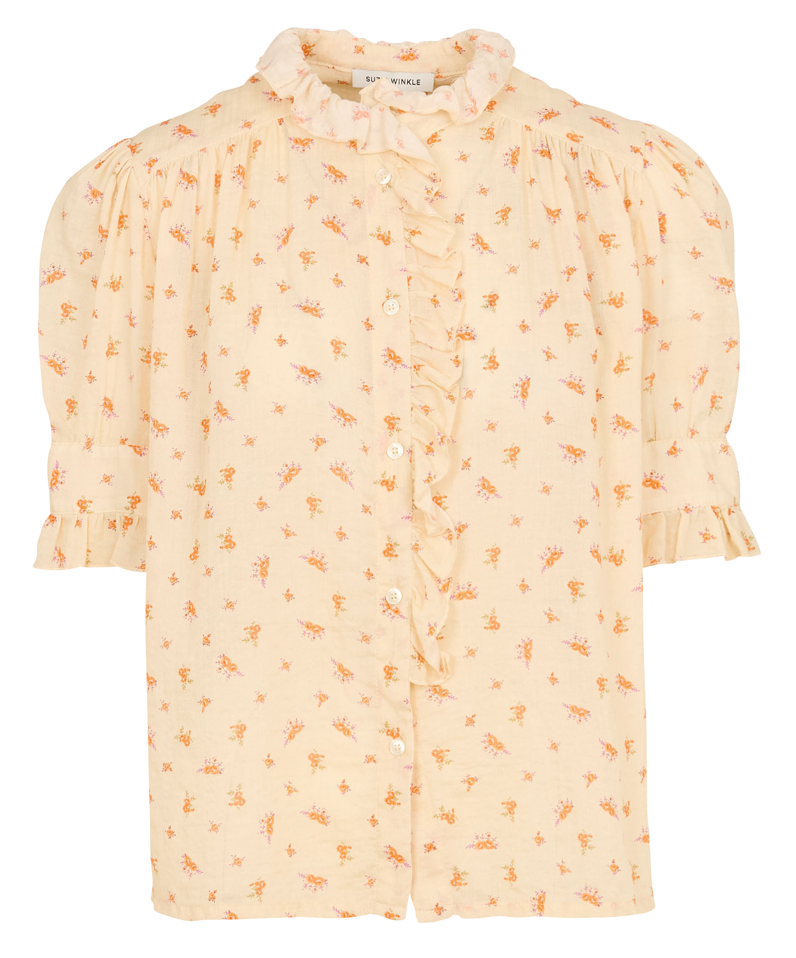 Bloemenprint top met ruches SUZIE WINKLE Beige