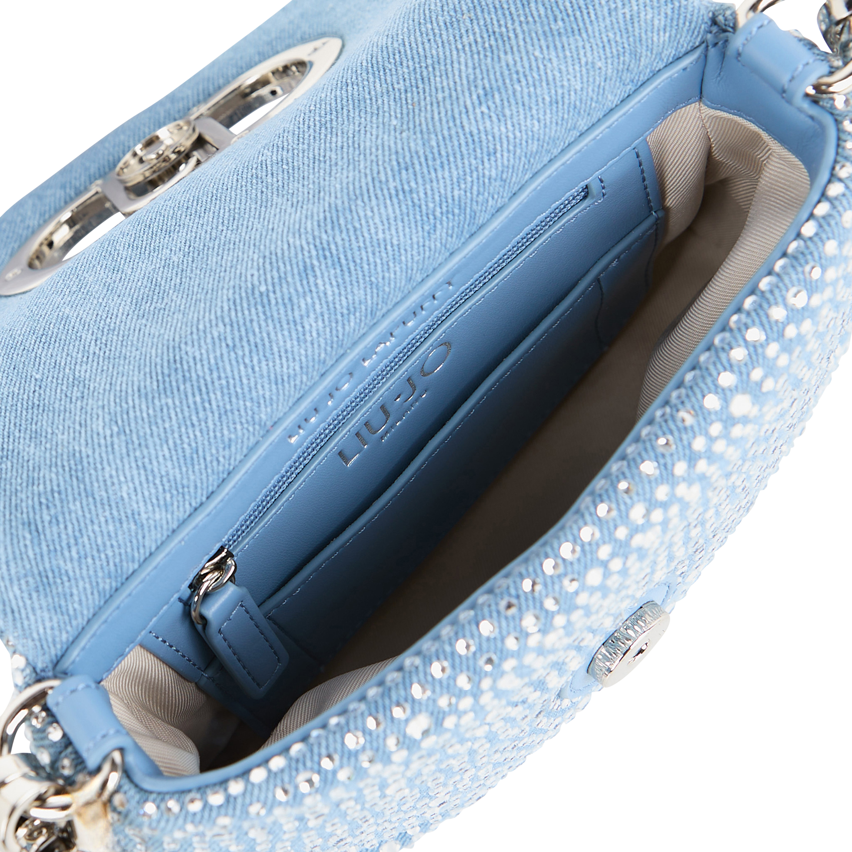 Sac porté épaule à strass LIU JO Bleu