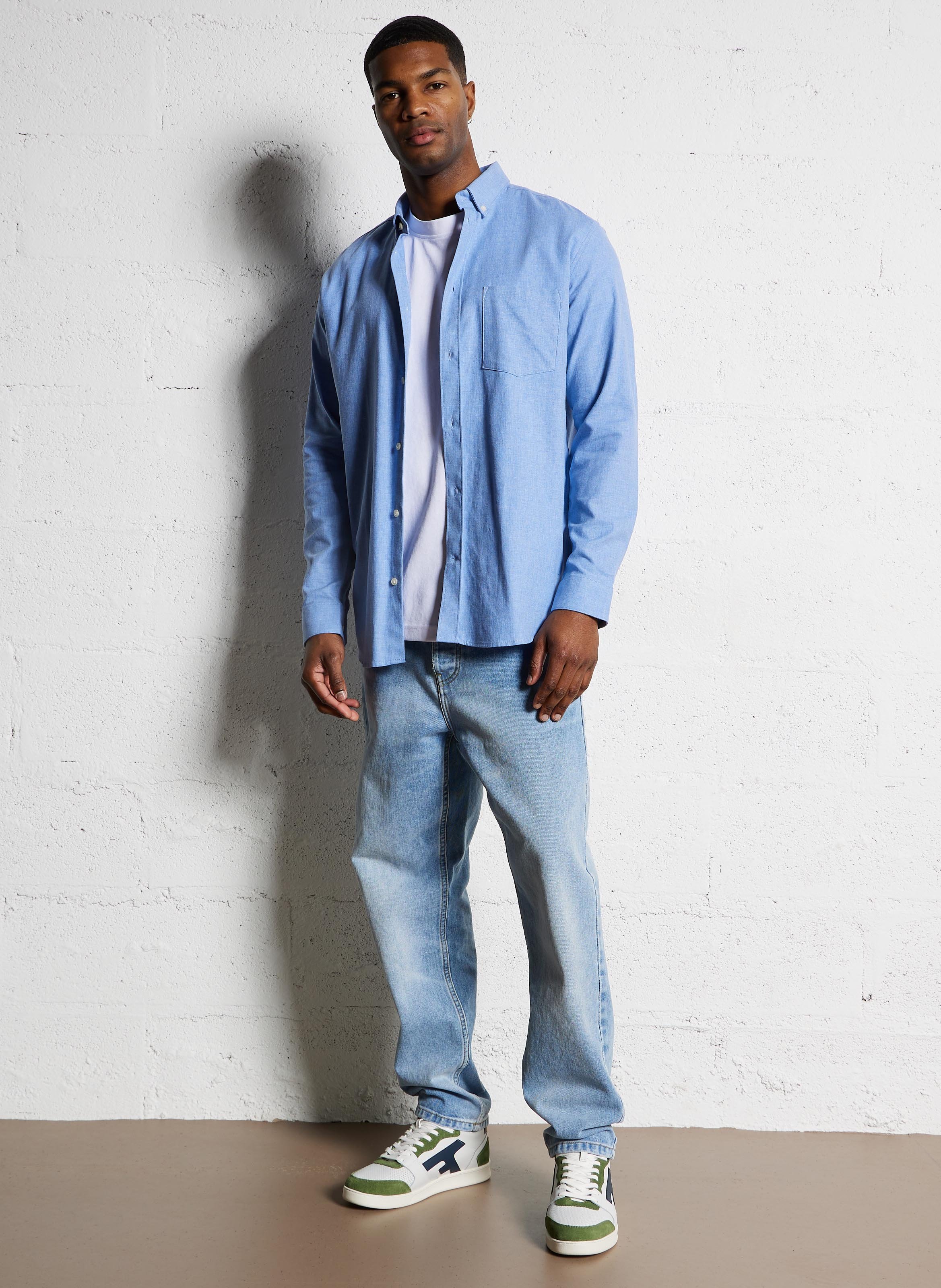 Dakota regular-fit cotton shirt AU PRINTEMPS PARIS Blue